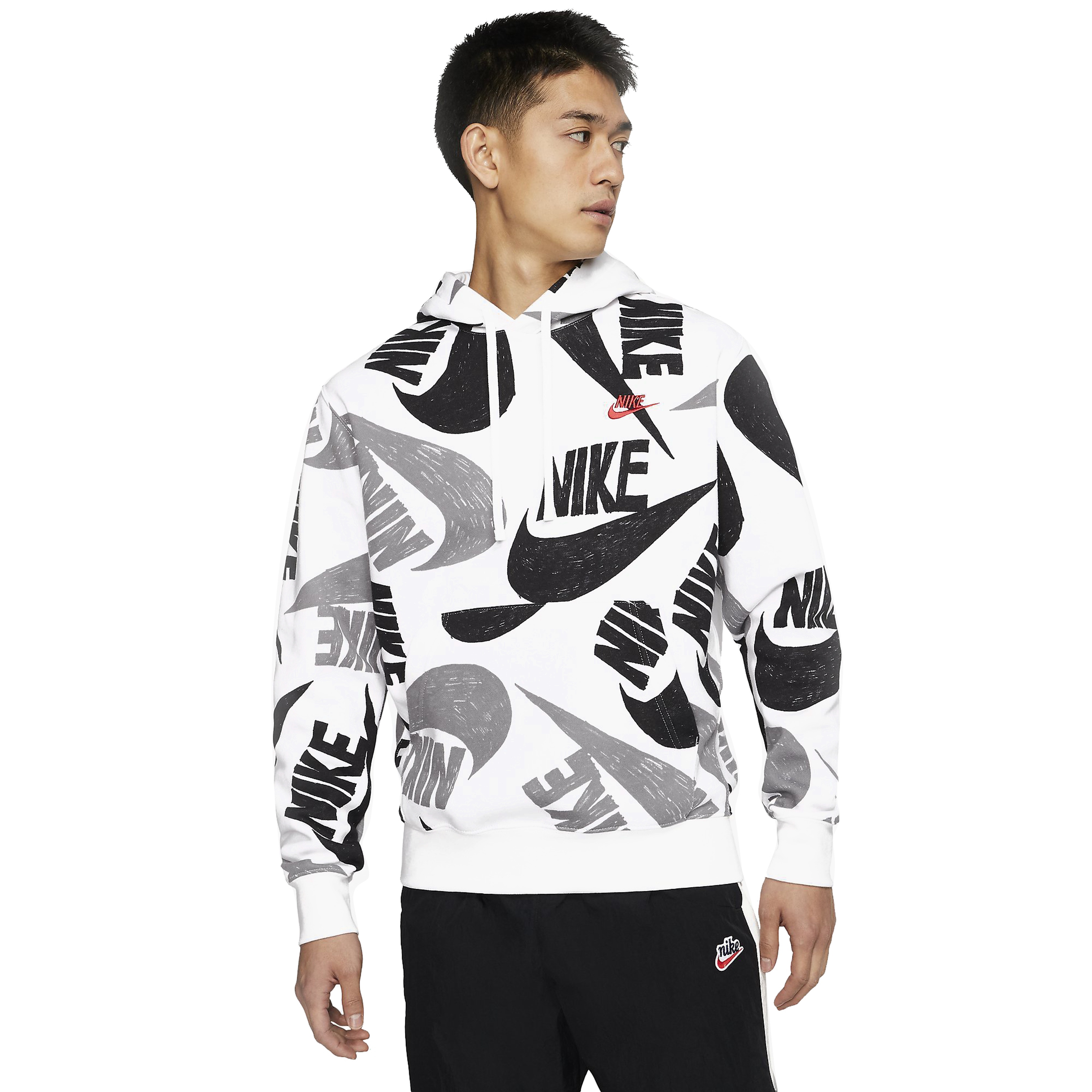 Nike Sportswear Club Pullover All Over Print Hoodie Erkek Sweatshirt