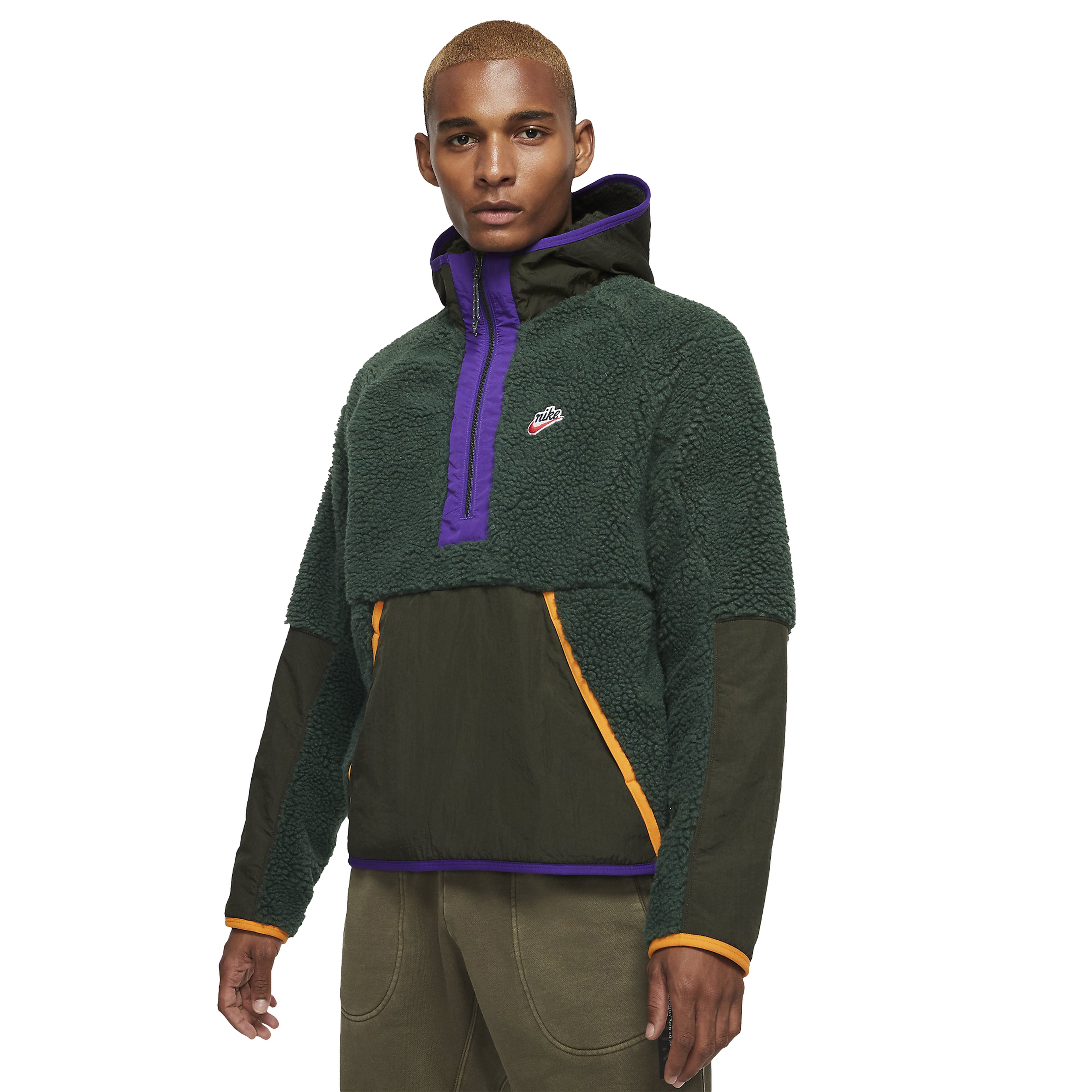 Nike Sportswear Heritage 1/2-Zip Sherpa Winter Hoodie Erkek Sweatshirt