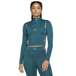 Nike Pro HyperWarm 1/2-Zip Long-Sleeve Top Kadın Tişört
