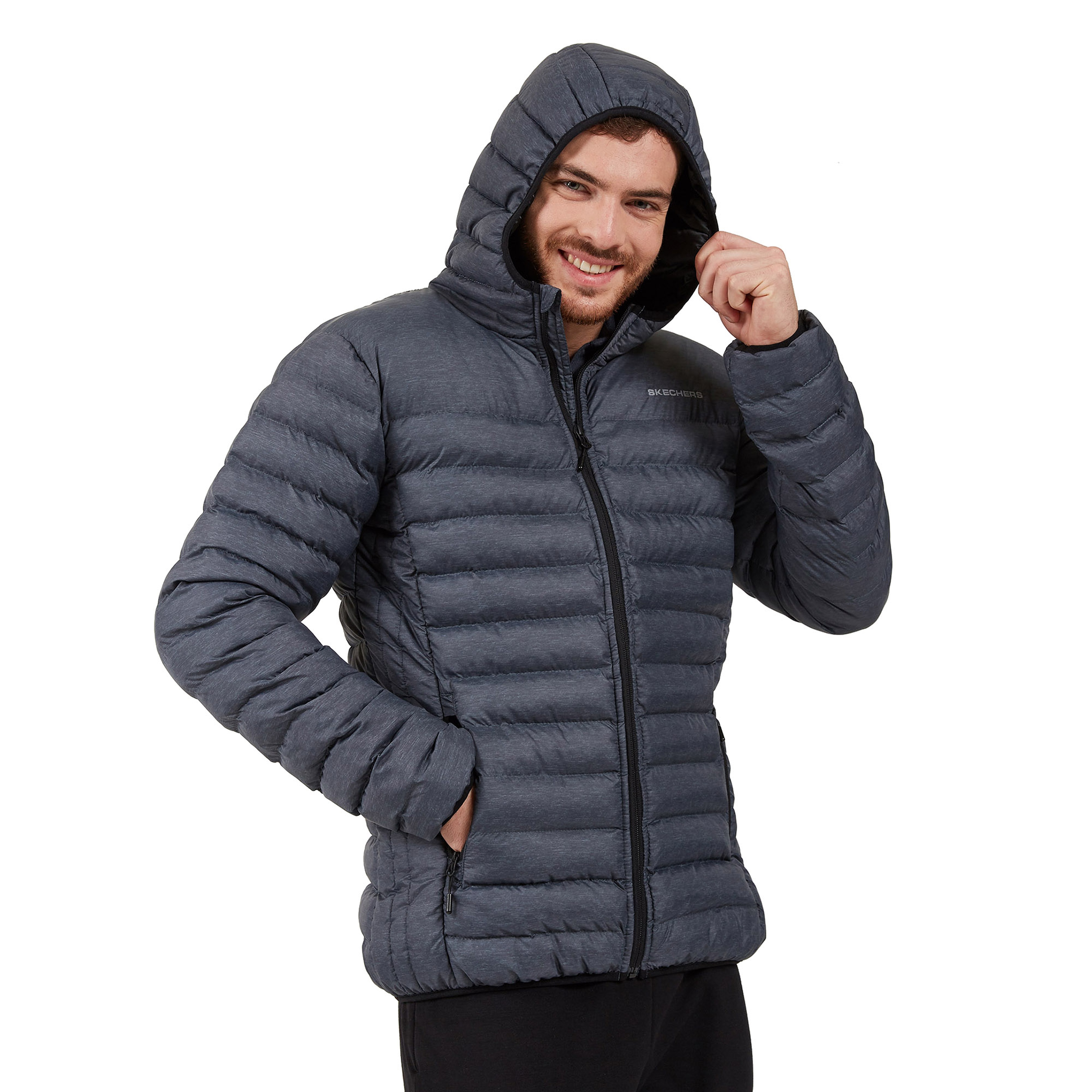 Skechers Essential Padded Lightweight Full-Zip Hoodie Erkek Mont