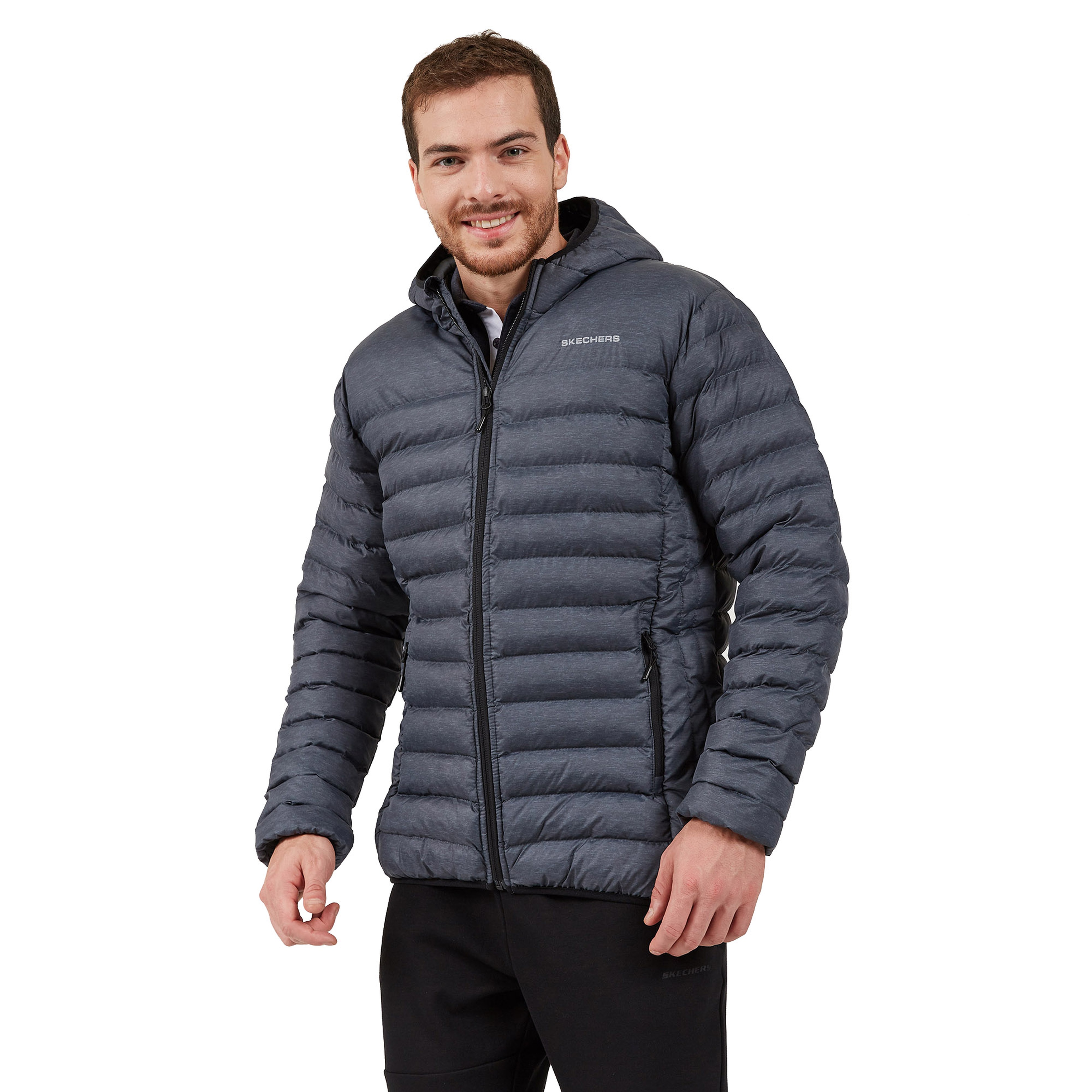 Skechers Essential Padded Lightweight Full-Zip Hoodie Erkek Mont