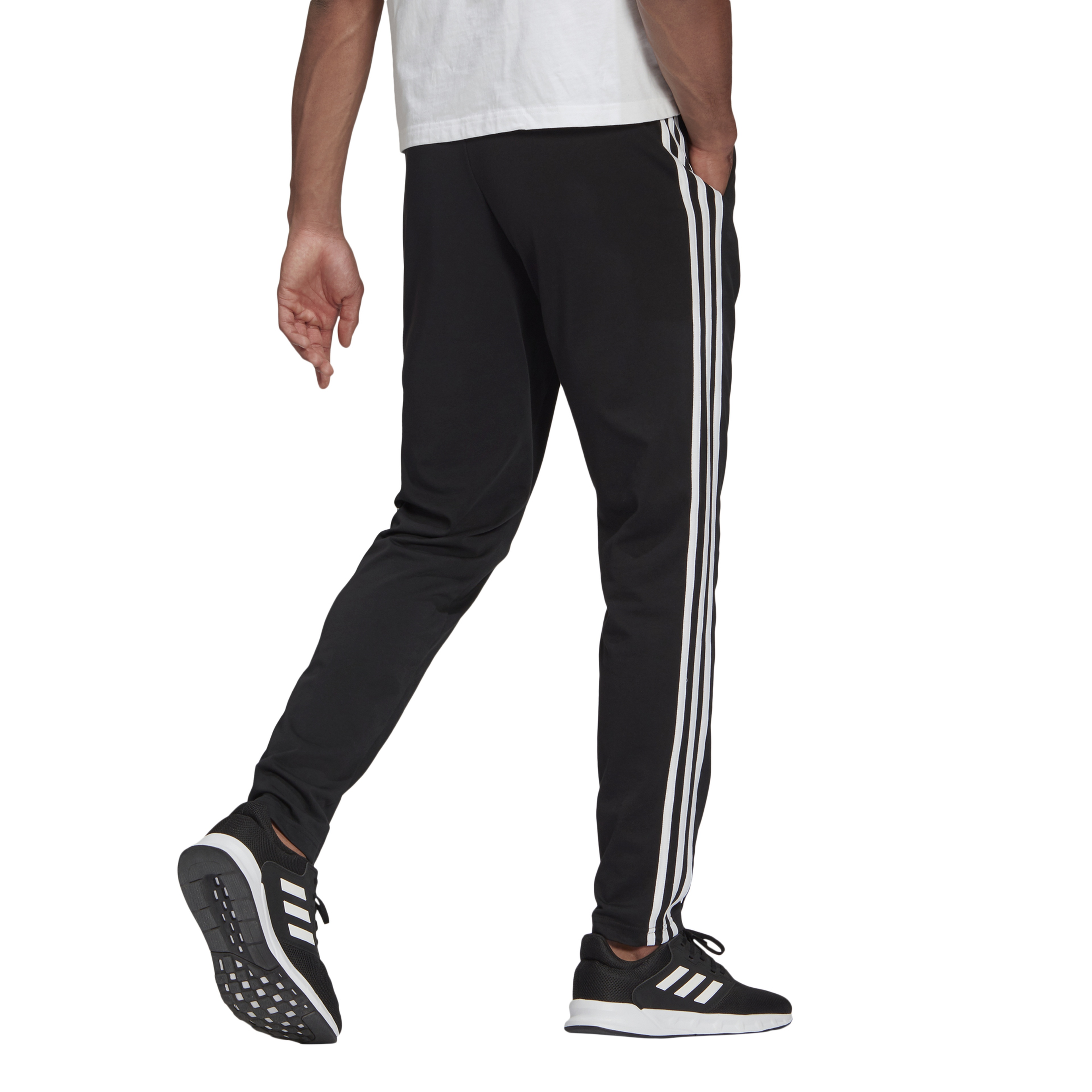 adidas Essentials Single Jersey Tapered Open Hem 3-Stripes Erkek Eşofman Altı