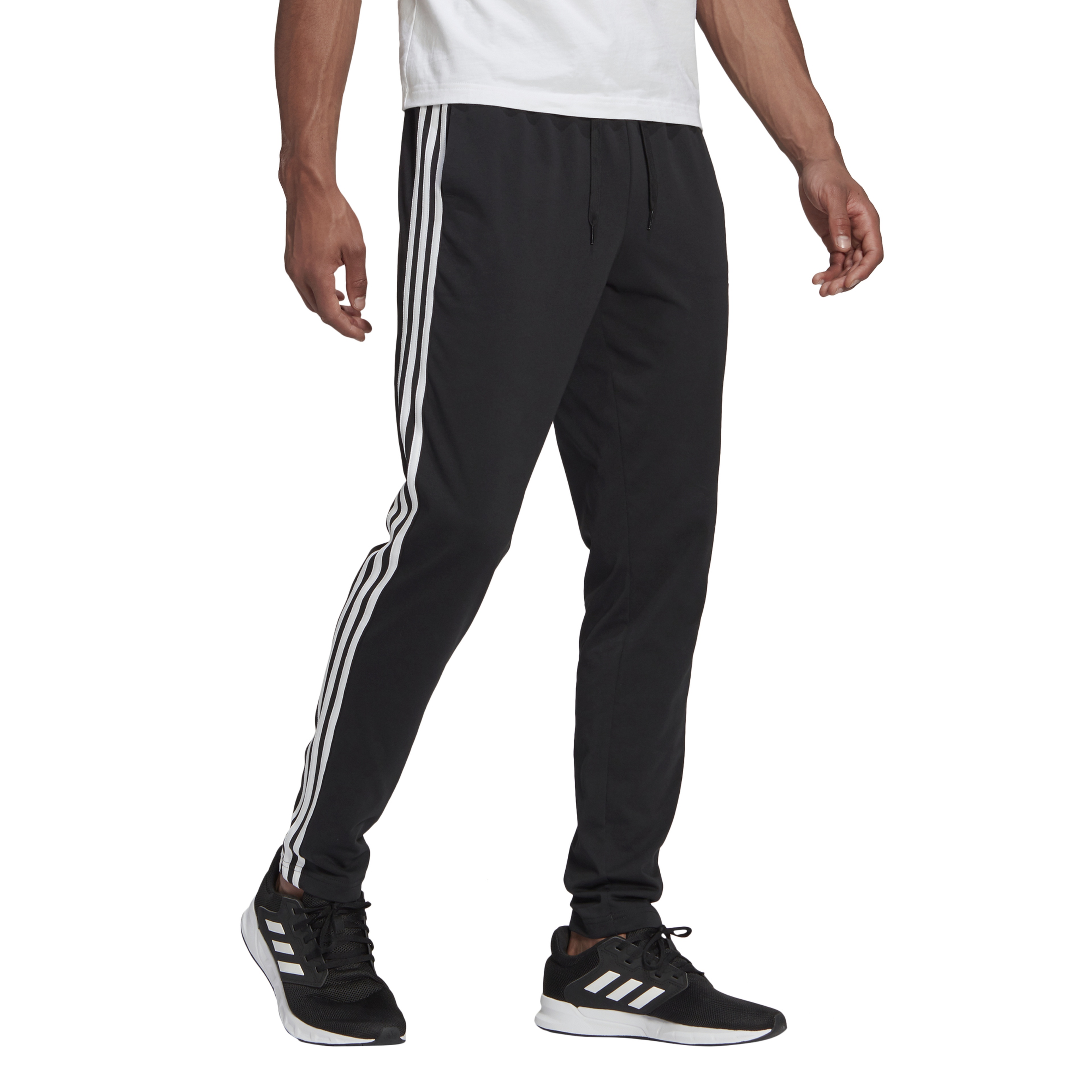 adidas Essentials Single Jersey Tapered Open Hem 3-Stripes Erkek Eşofman Altı