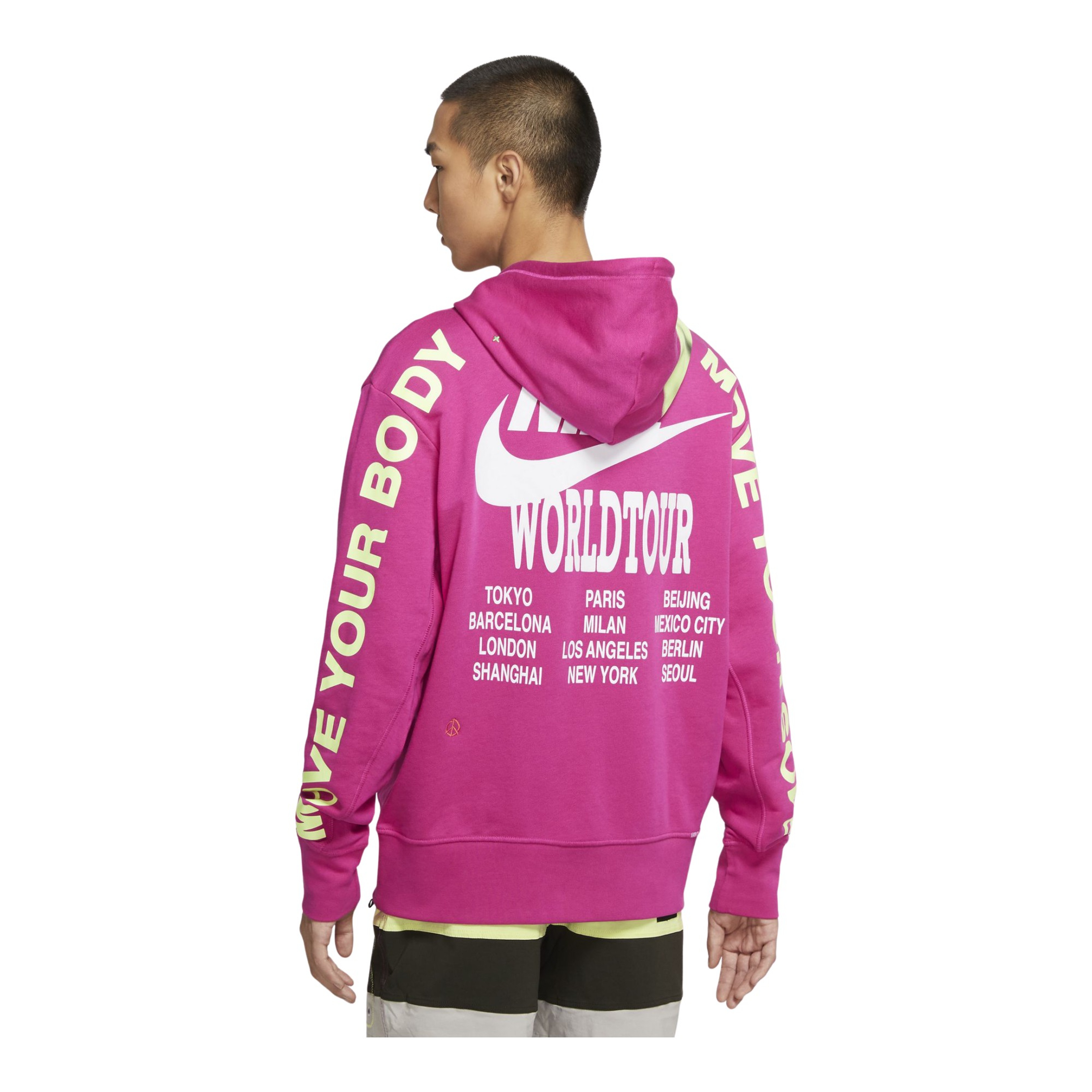 Nike Sportswear Pullover French Terry World Tour Hoodie Erkek Sweatshirt