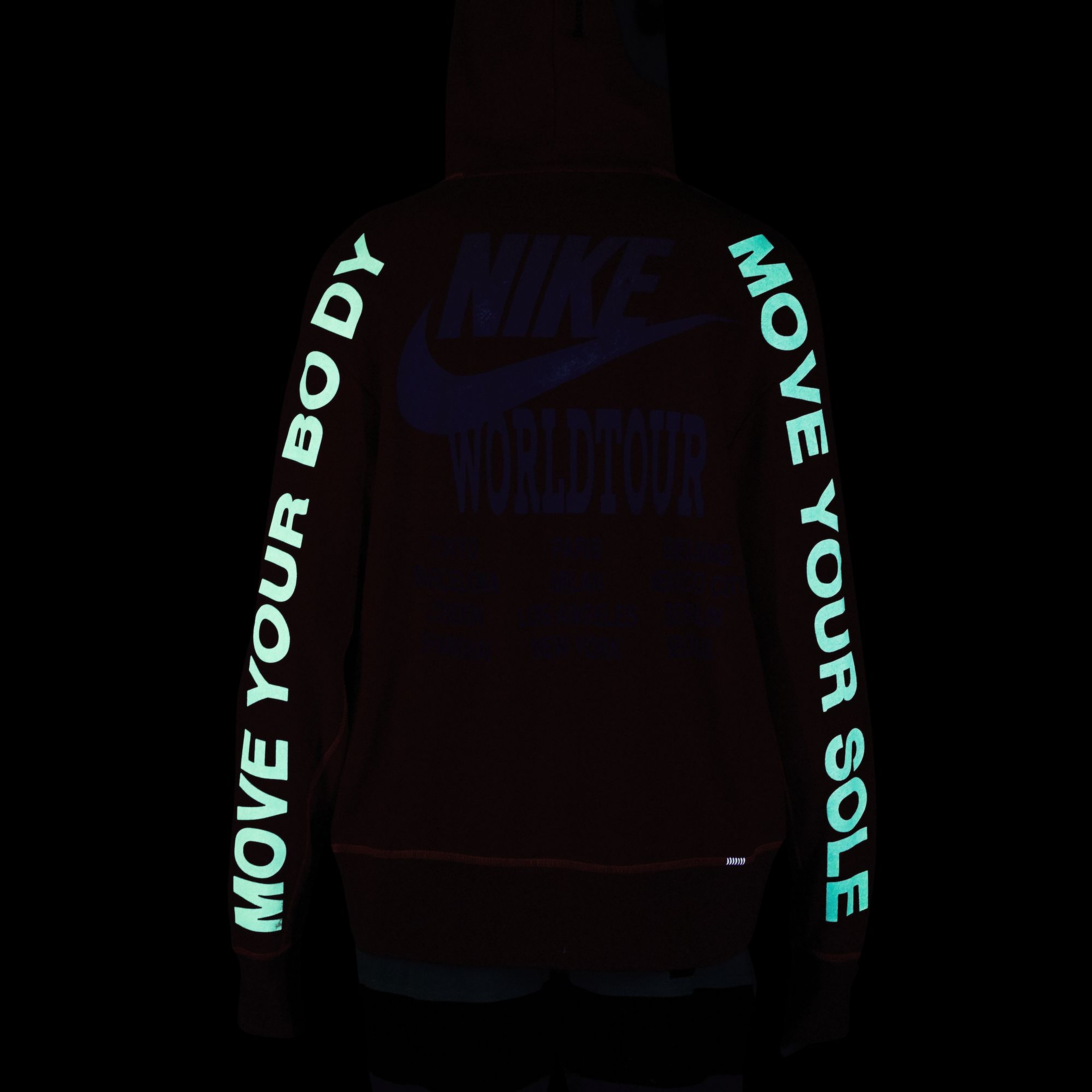 Nike Sportswear Pullover French Terry World Tour Hoodie Erkek Sweatshirt