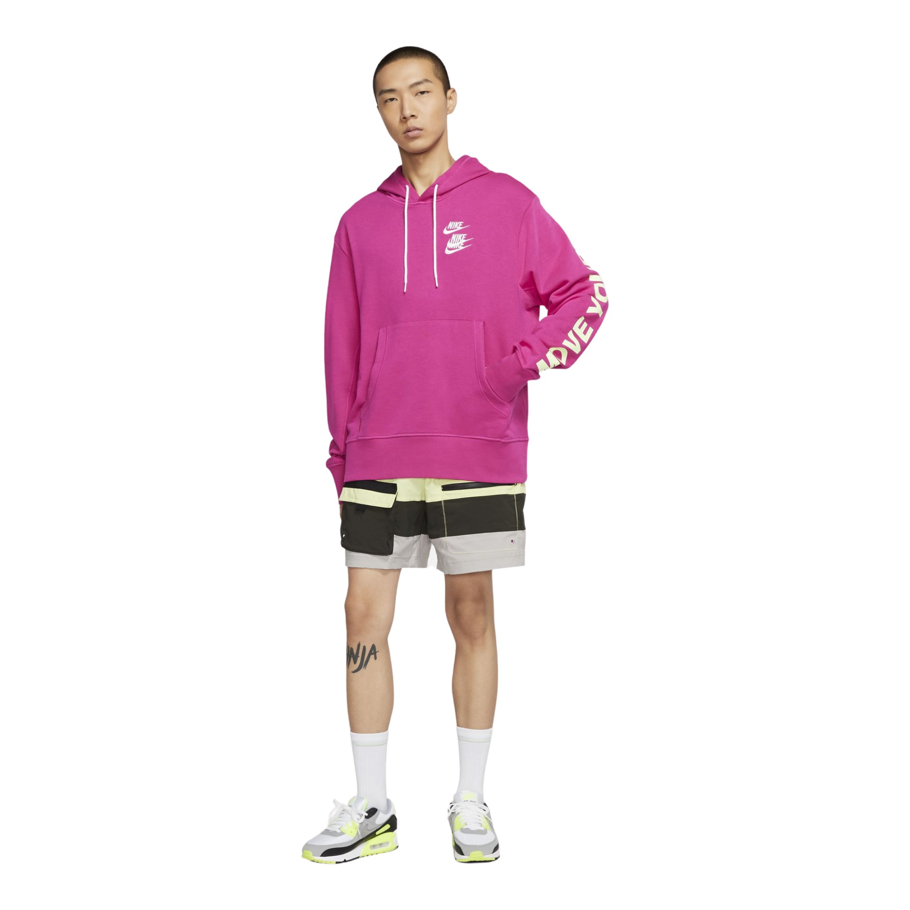 Nike Sportswear Pullover French Terry World Tour Hoodie Erkek Sweatshirt