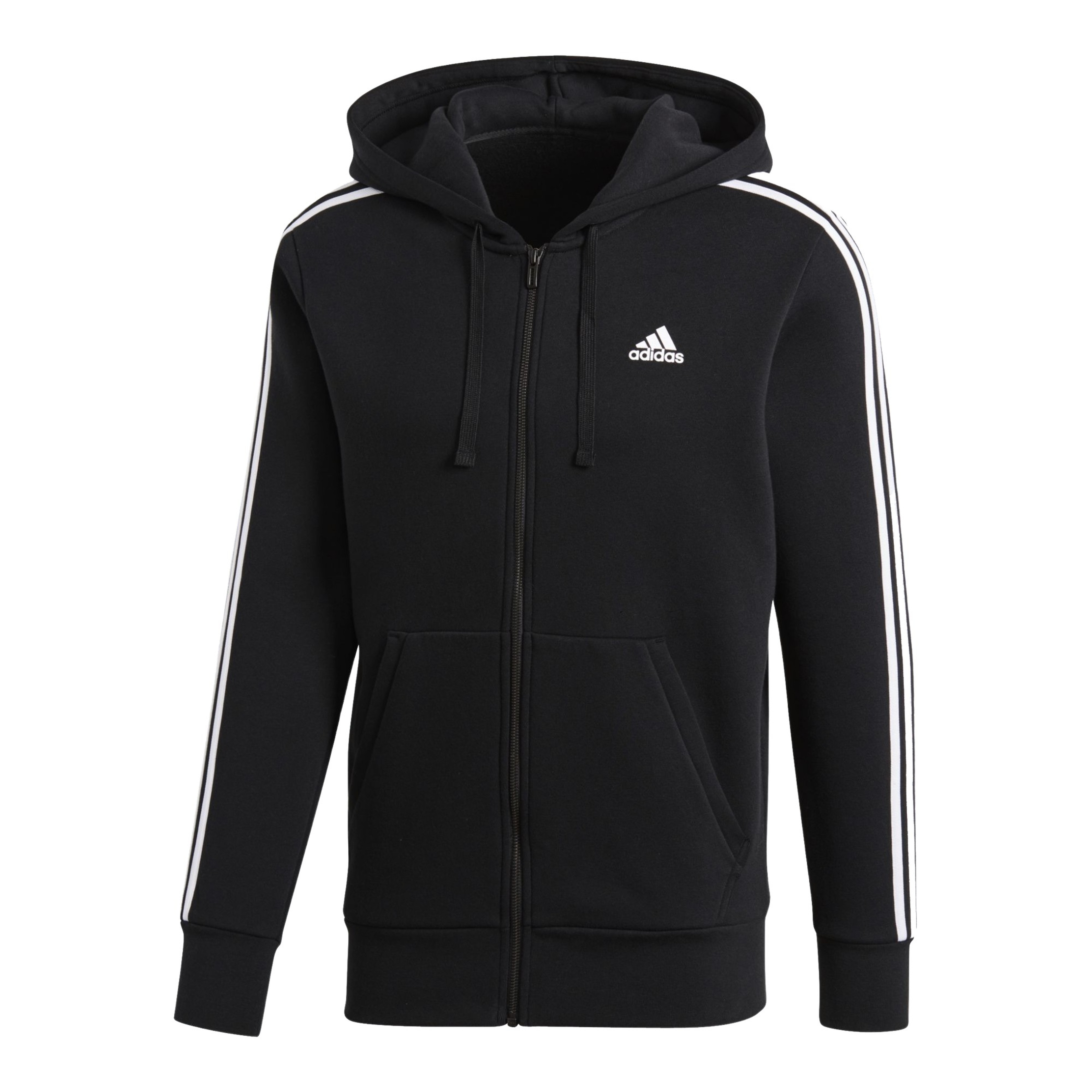 adidas Essentials 3-Stripes Full-Zip Hoodie Erkek Sweatshirt