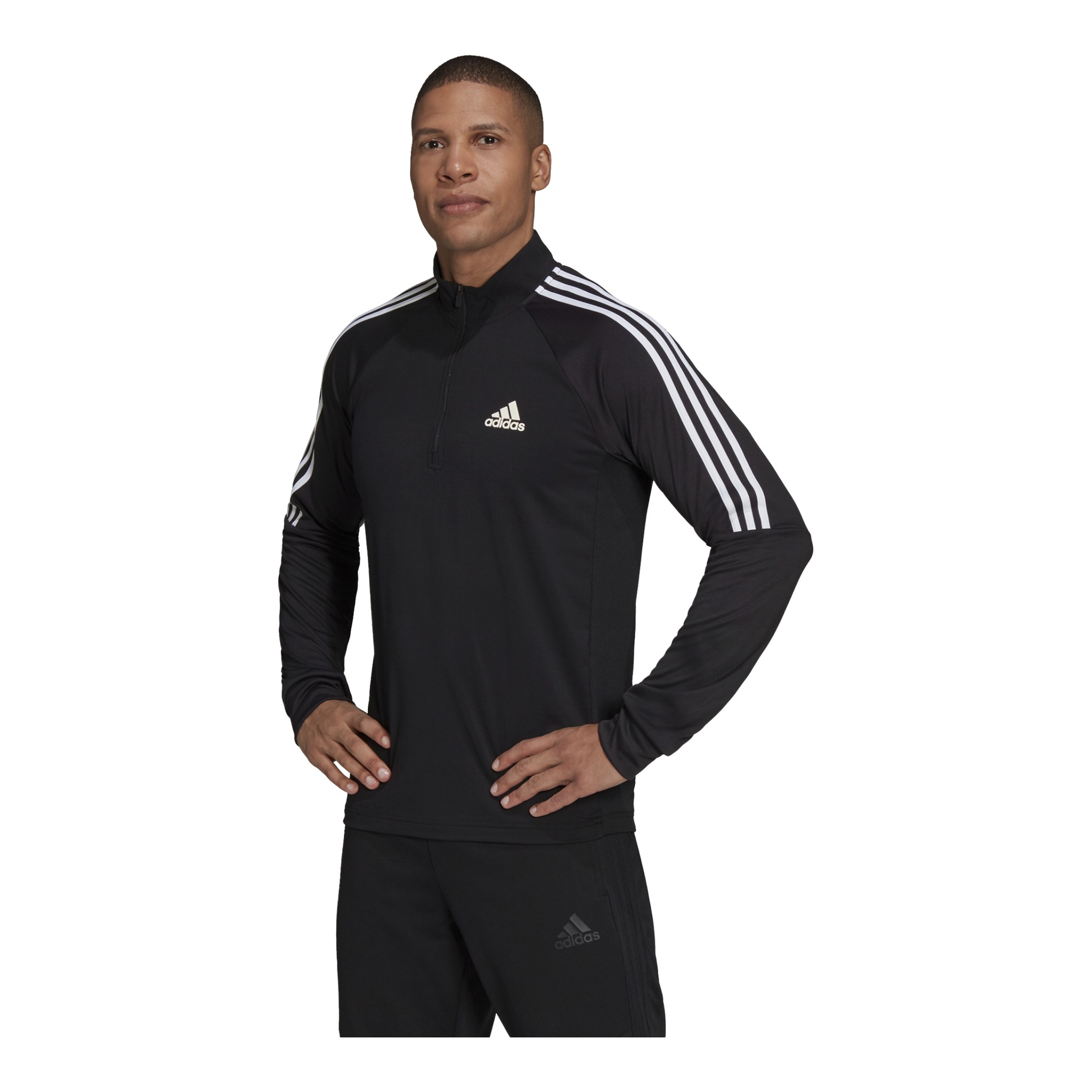 adidas AEROREADY Sereno Cut 3-Stripes Slim 1/4-Zip Training FW21 Long-Sleeve Erkek Tişört