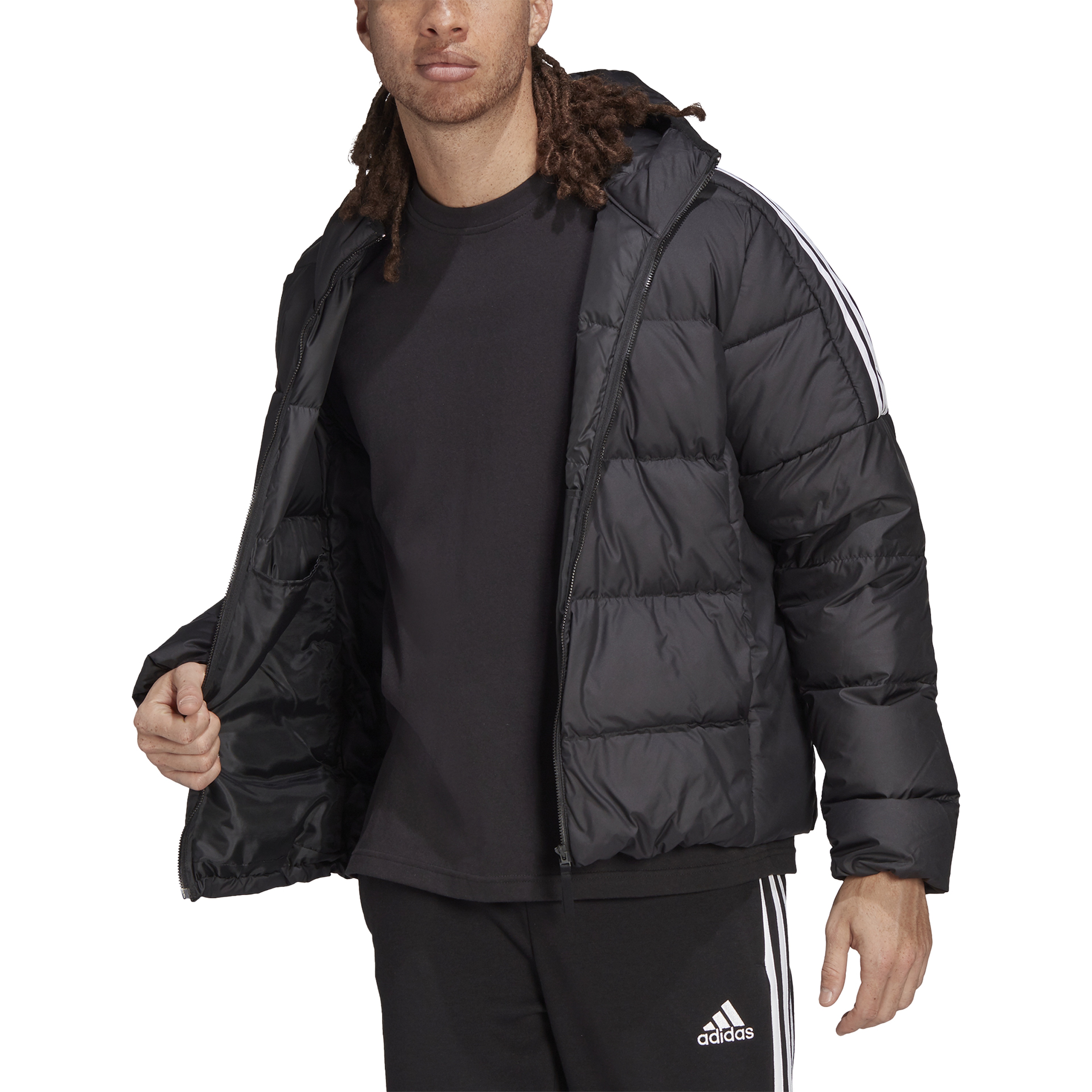 adidas Essentials Midweight Down Full-Zip Hoodie Erkek Mont