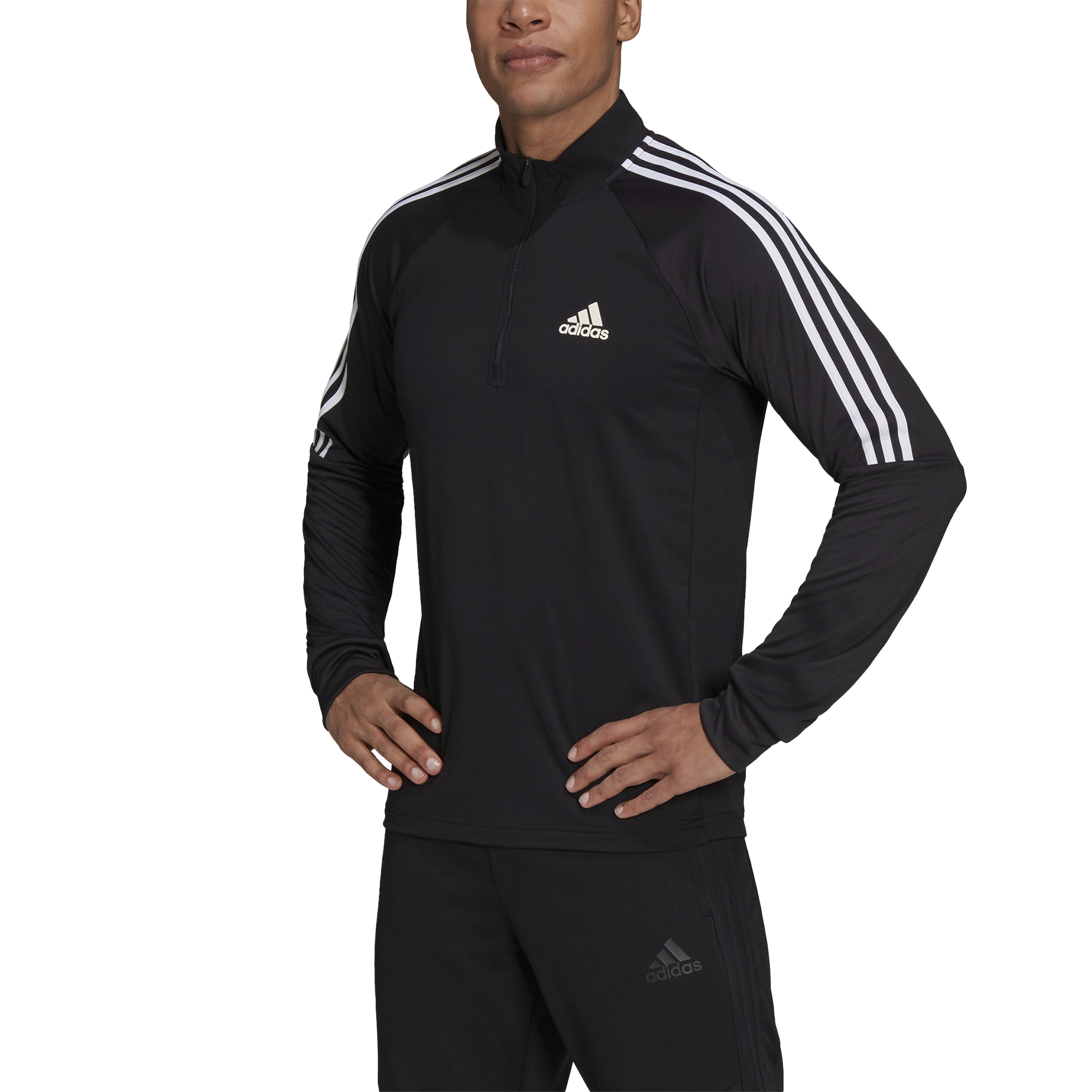 adidas AEROREADY Sereno Cut 3-Stripes Slim 1/4-Zip Training FW21 Long-Sleeve Erkek Tişört