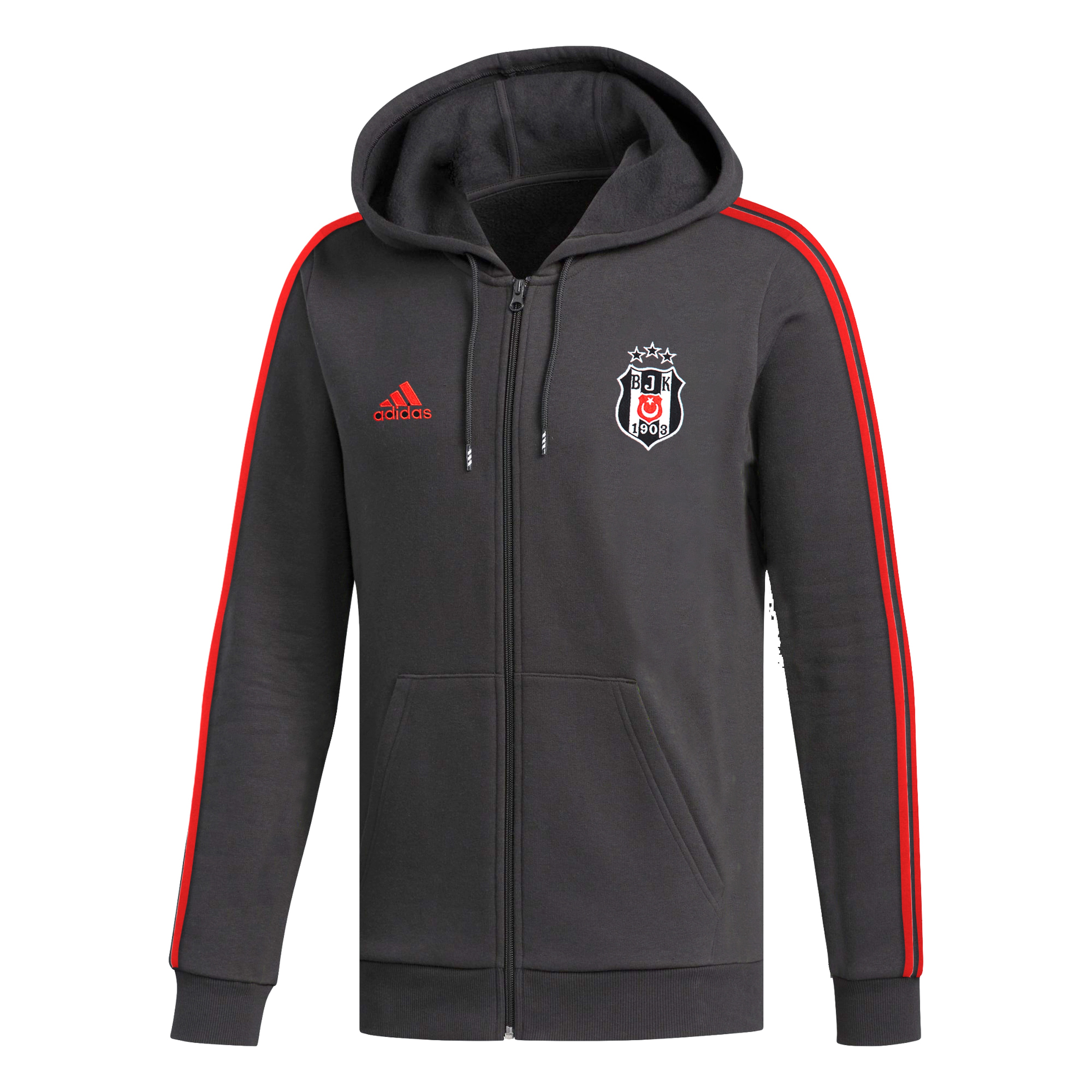 adidas Beşiktaş JK 2021-2022 3-Stripes Full-Zip Hoodie Erkek Sweatshirt