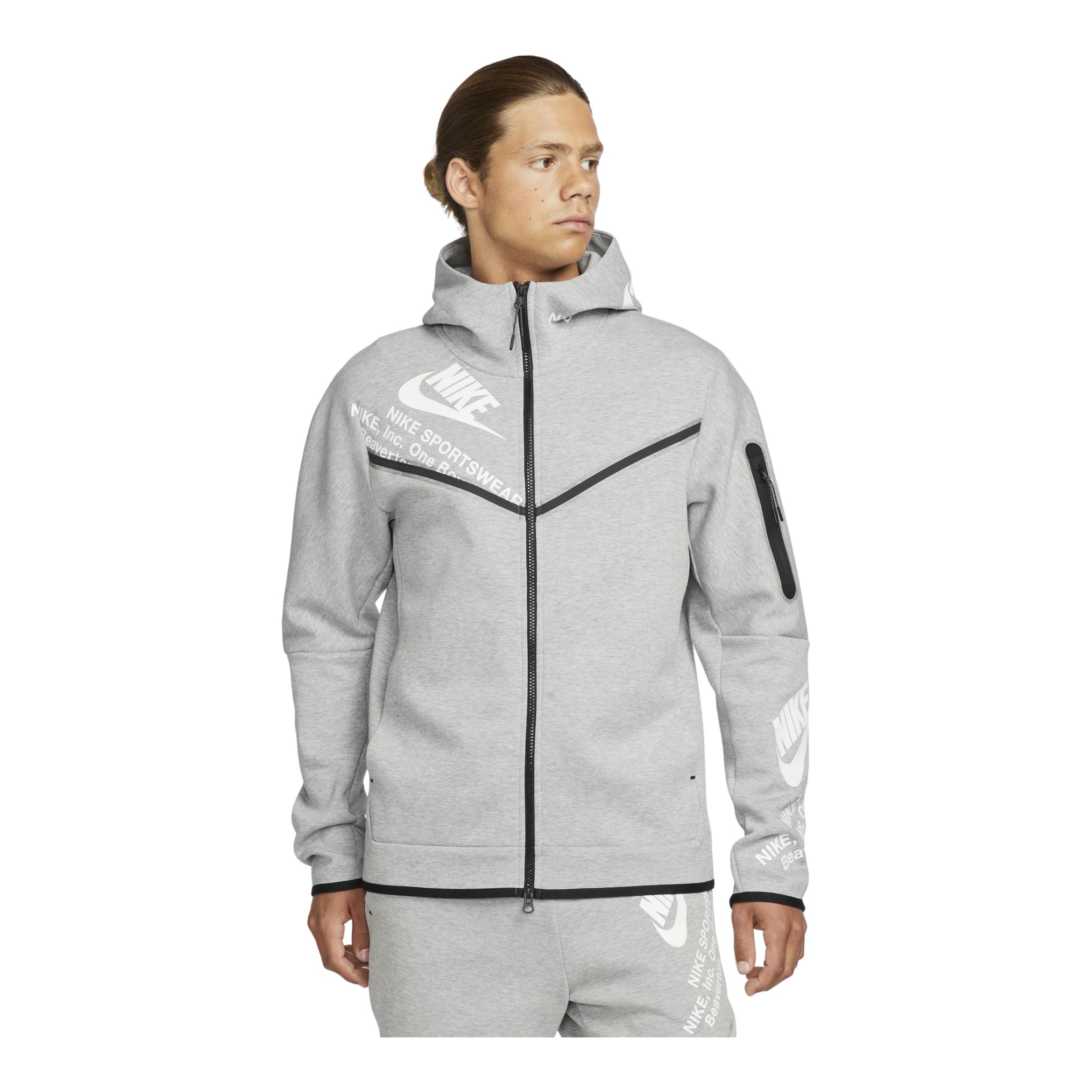 Nike Tech Pack 未使用 ジップアップパーカー S モスグレー Nike Sportswear Tech Fleece Windrunner Graphic Color Block Full