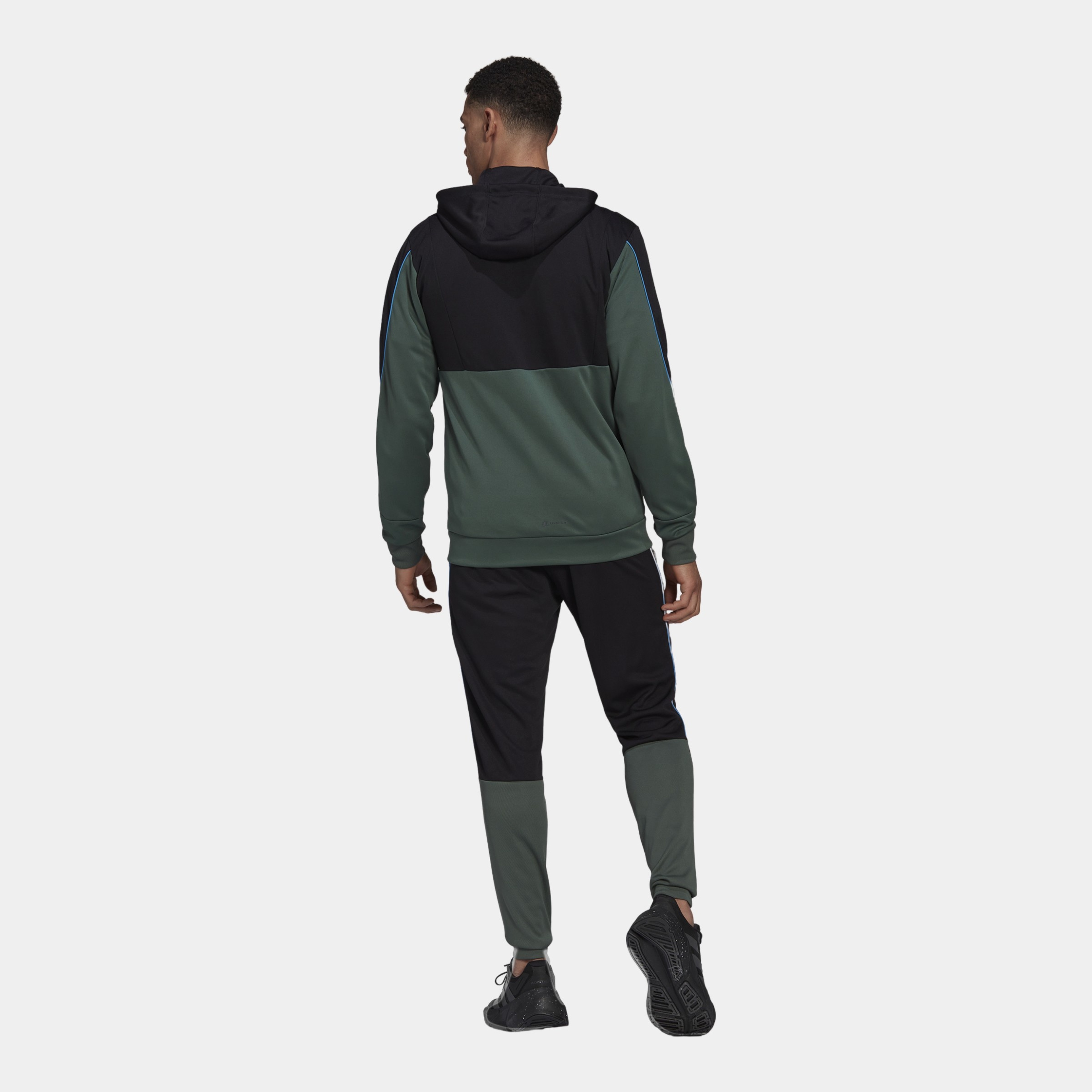 adidas Sportswear Ribbed AEROREADY Full-Zip Hoodie Erkek Eşofman Takımı