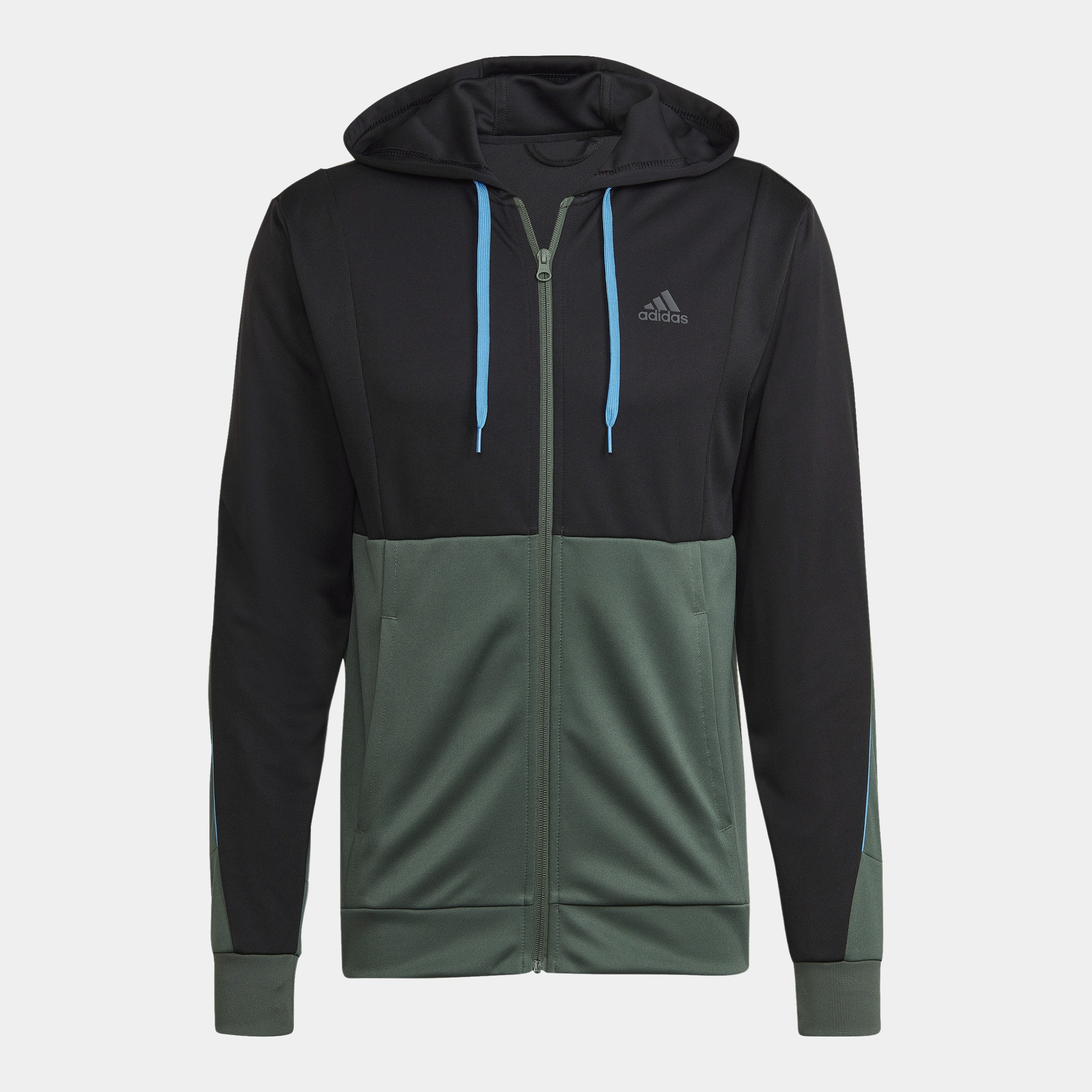 adidas Sportswear Ribbed AEROREADY Full-Zip Hoodie Erkek Eşofman Takımı