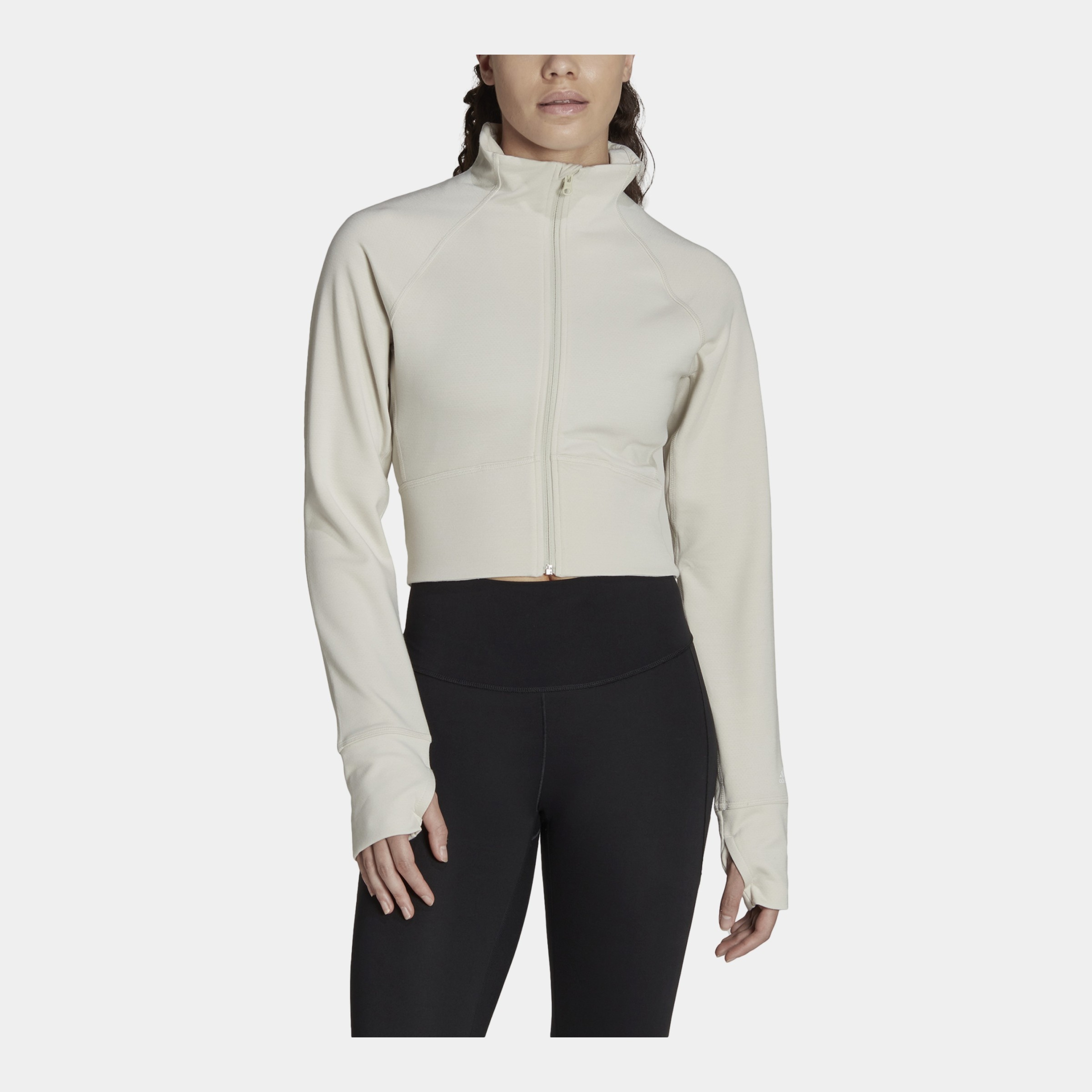 adidas AEROREADY Studio Cropped Gym & Training Full-Zip Kadın Sweatshirt