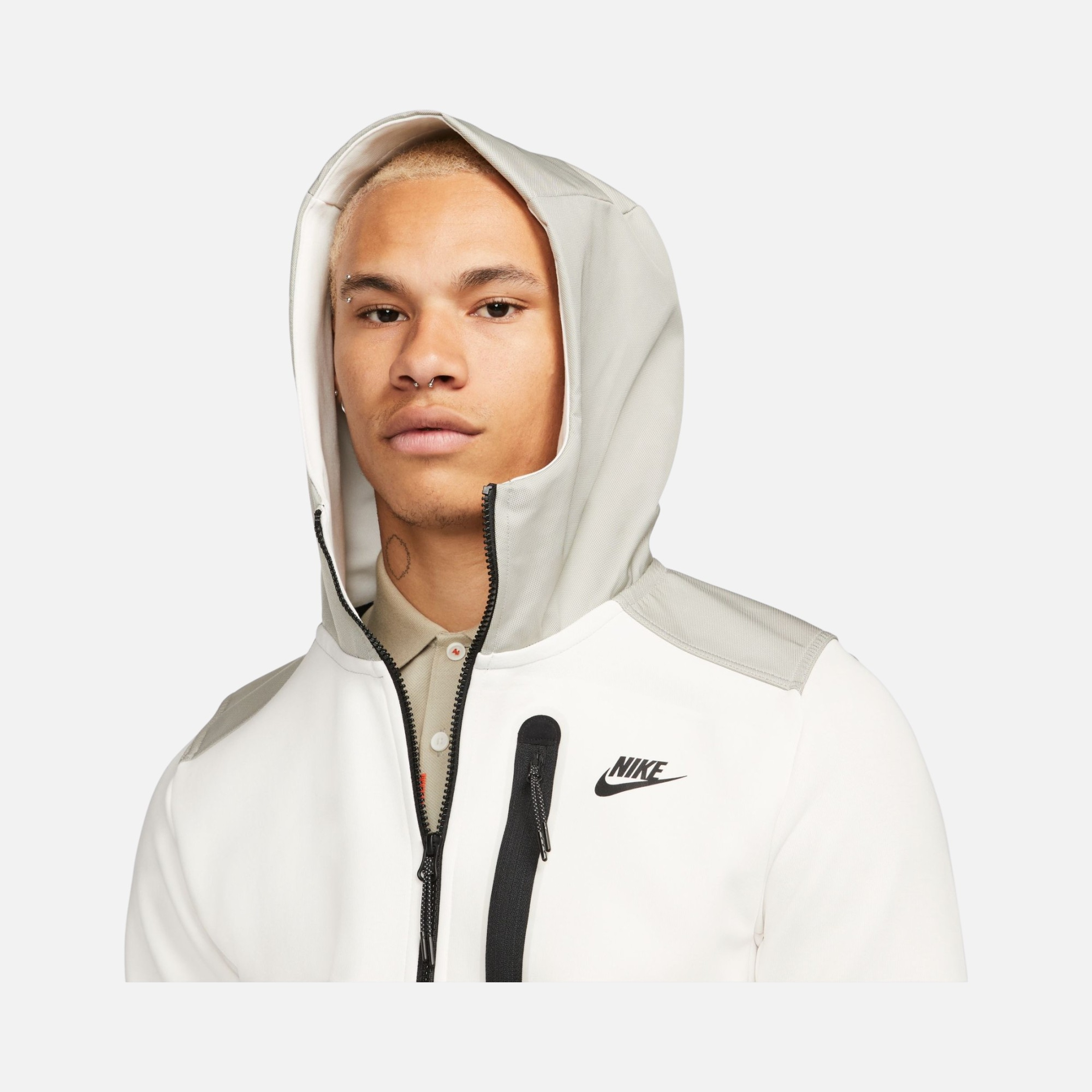 Nike Sportswear Tech Fleece ''Overlay Detail'' Full-Zip Hoodie Erkek Sweatshirt