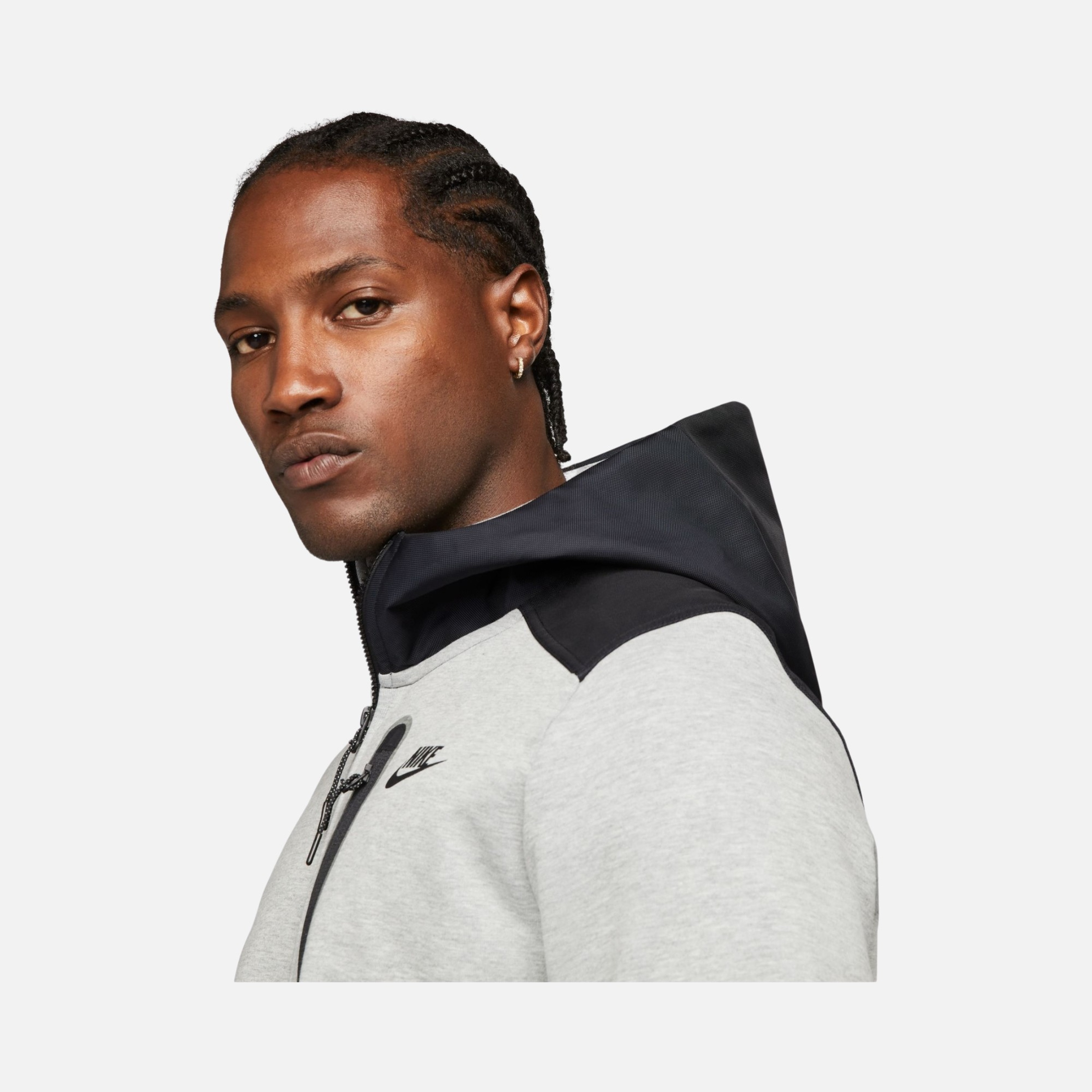 Nike Sportswear Tech Fleece ''Overlay Detail'' Full-Zip Hoodie Erkek Sweatshirt