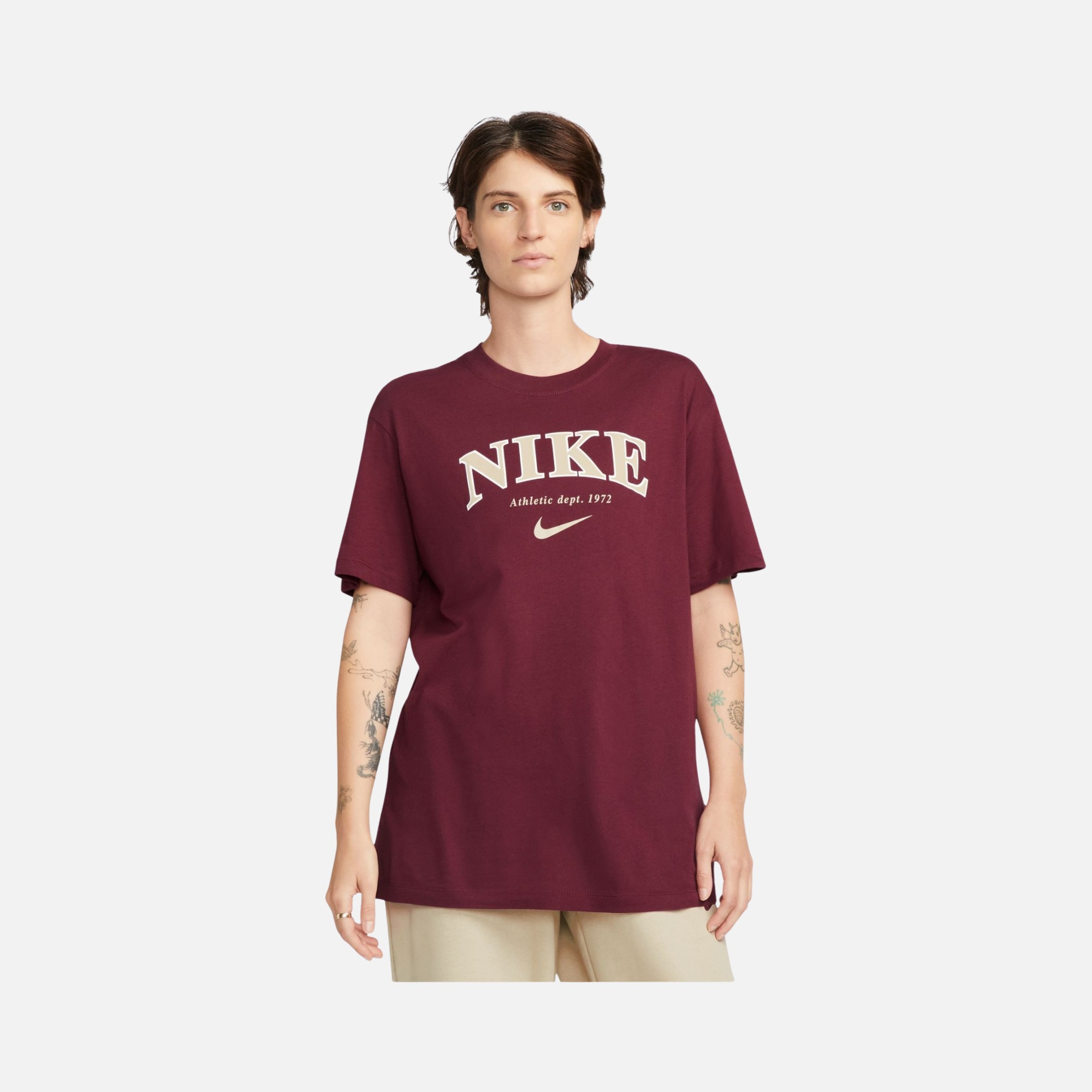 Nike Sportswear Phoenix Printed Boyfriend Short-Sleeve Kadın Tişört