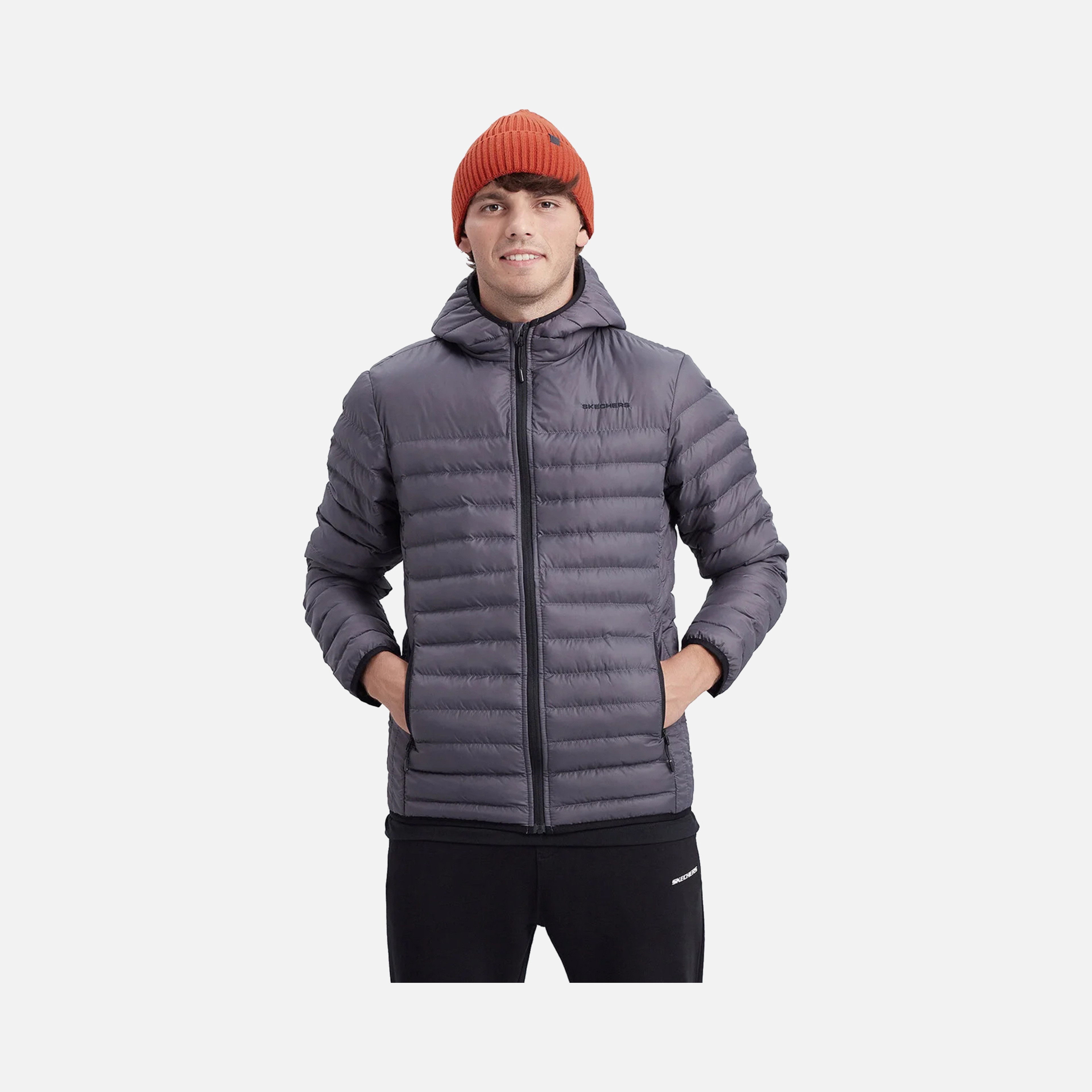 Skechers Essential Padded Lightweight Full-Zip Hoodie Erkek Mont