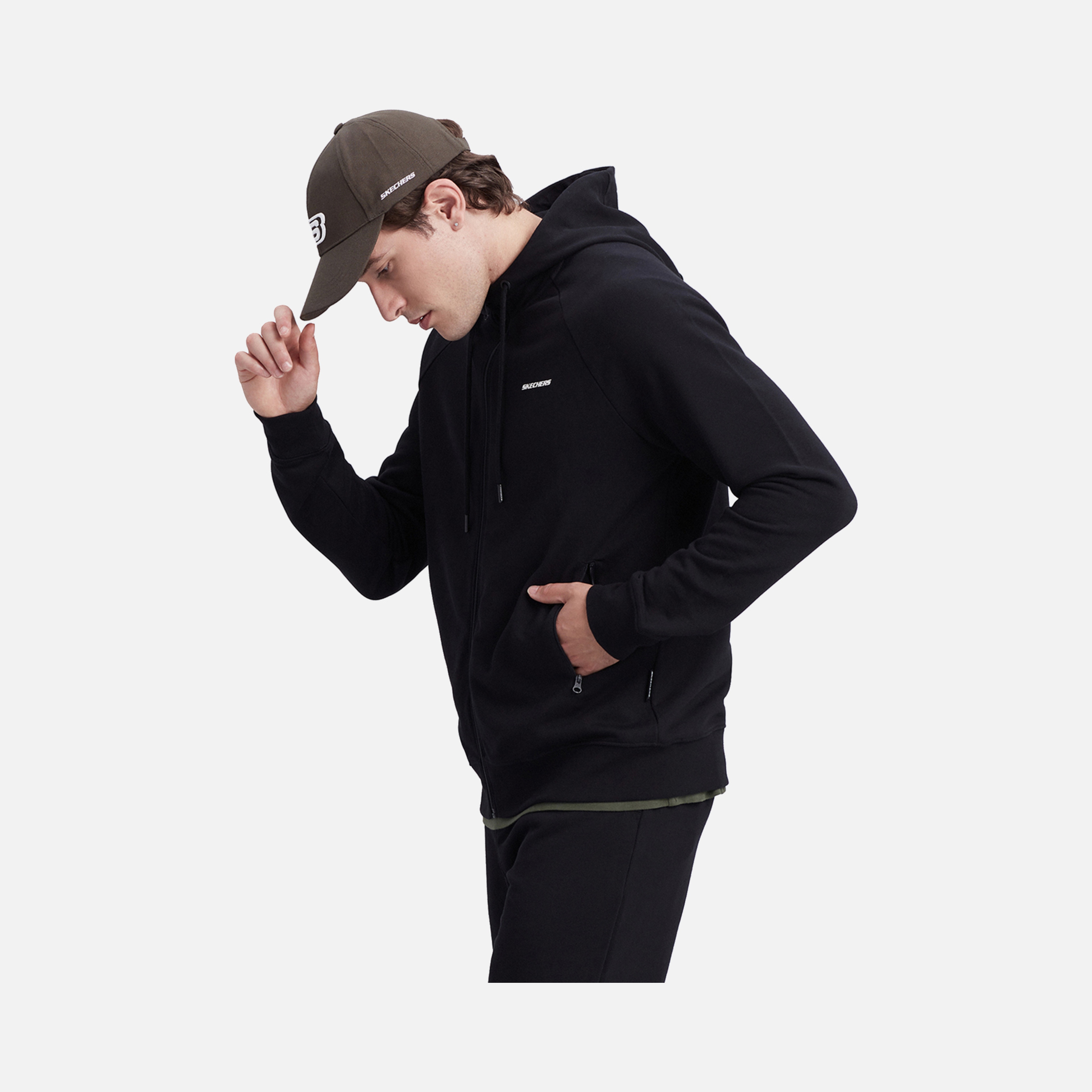 Skechers New Basics Full-Zip Hoodie Erkek Sweatshirt