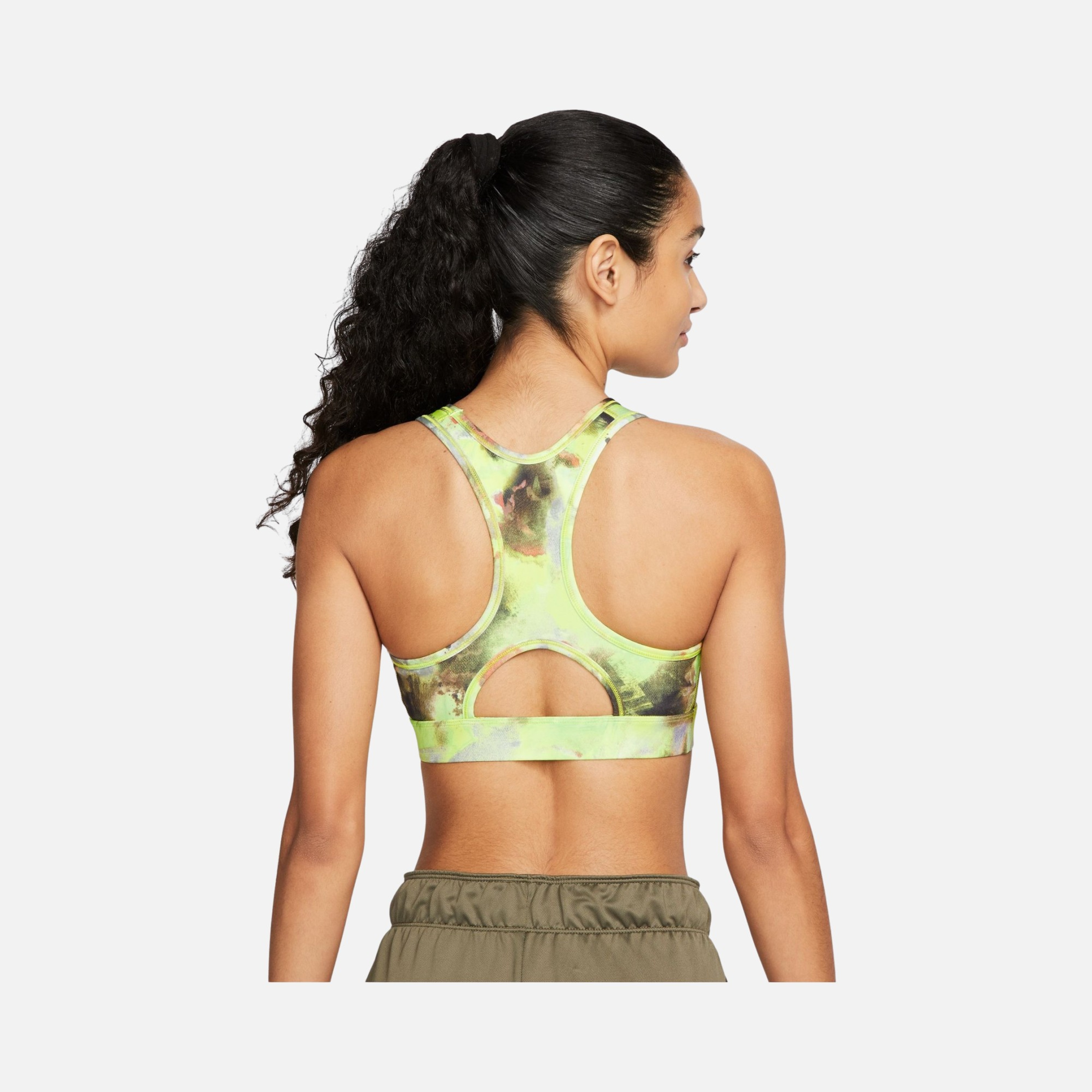Nike Dri-Fit Air Swoosh Graphic Printed Medium Support Kadın Bra