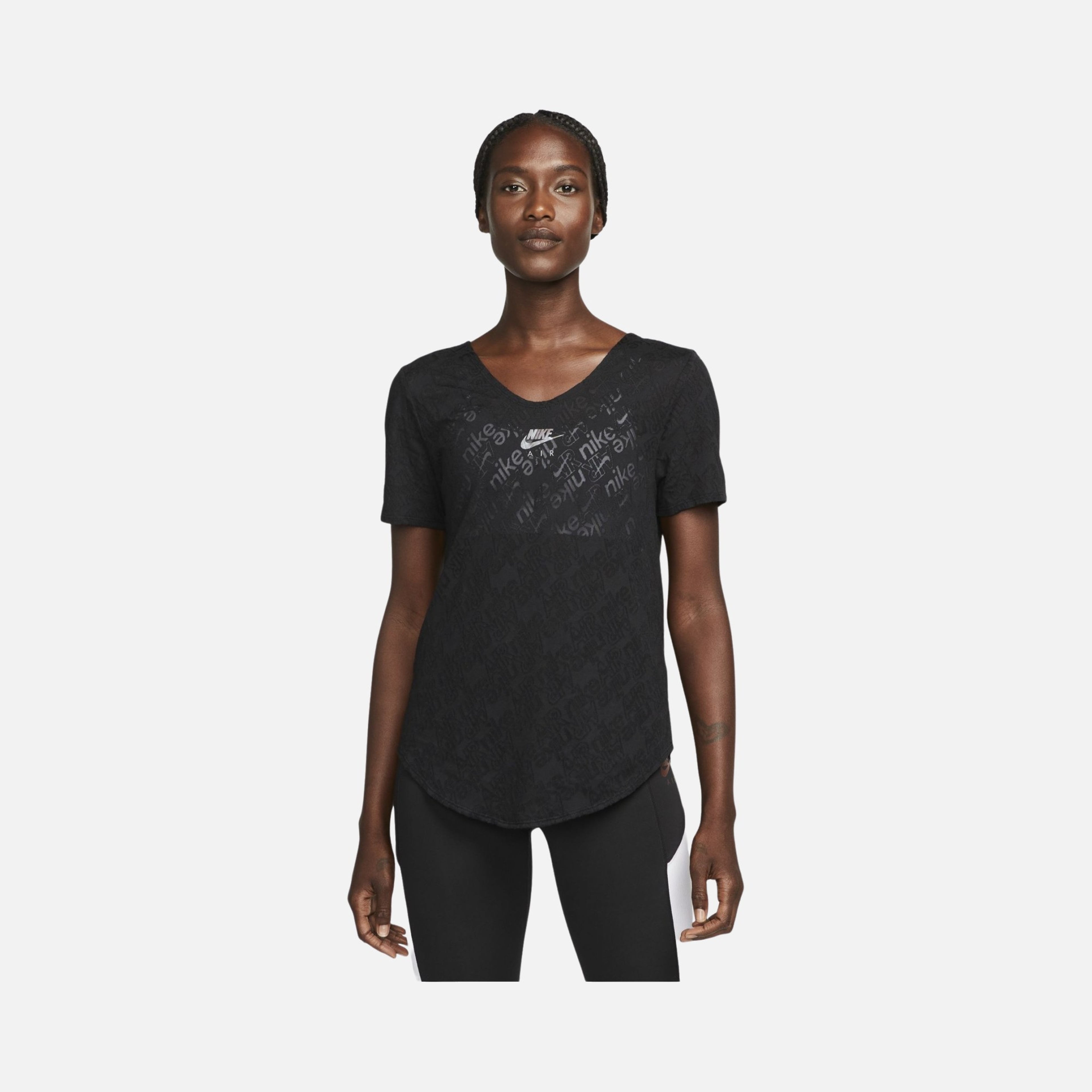 Nike Air Dri-Fit Running V-Neck Short-Sleeve Kadın Tişört