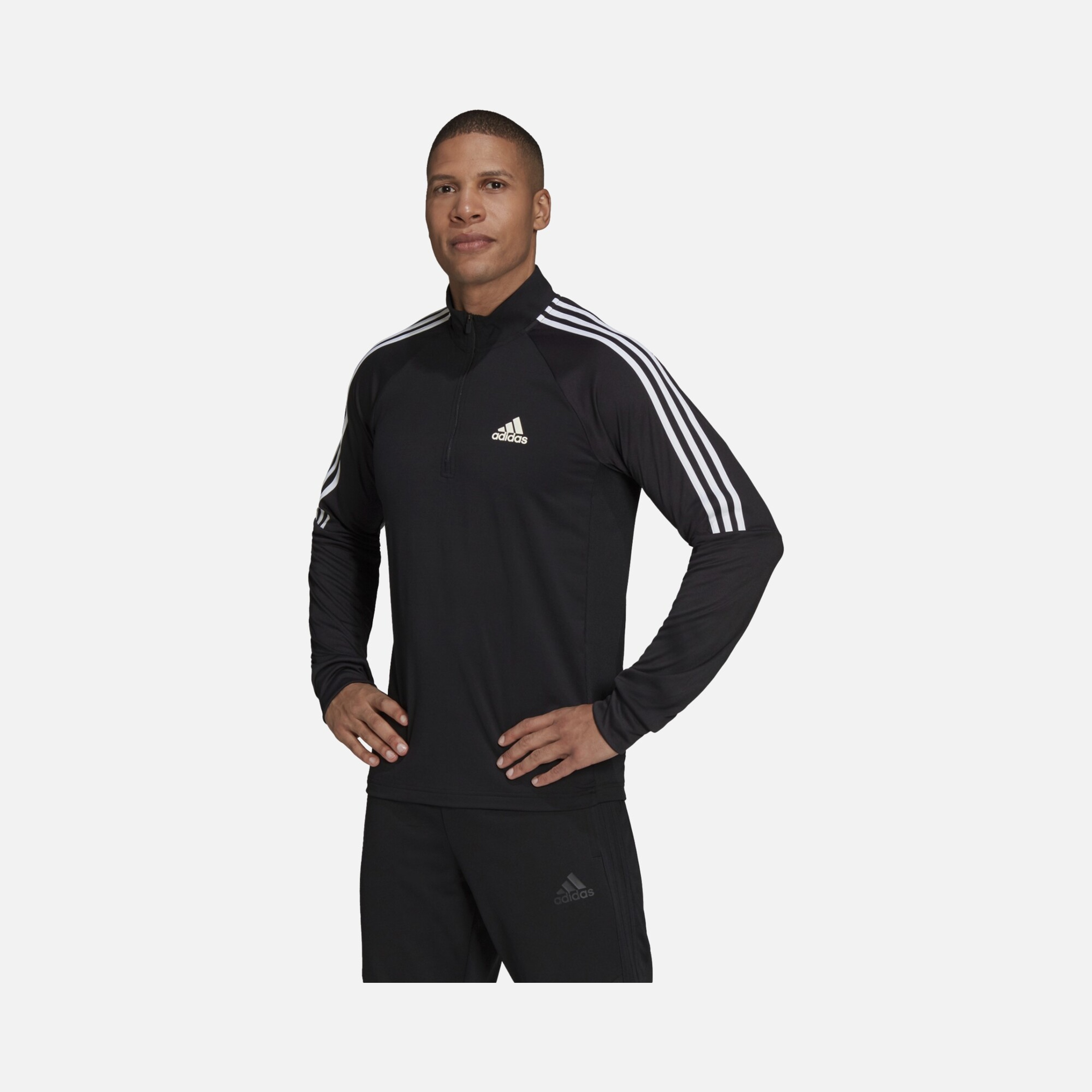 adidas AEROREADY Sereno Cut 3-Stripes Slim 1/4-Zip Training FW21 Long-Sleeve Erkek Tişört