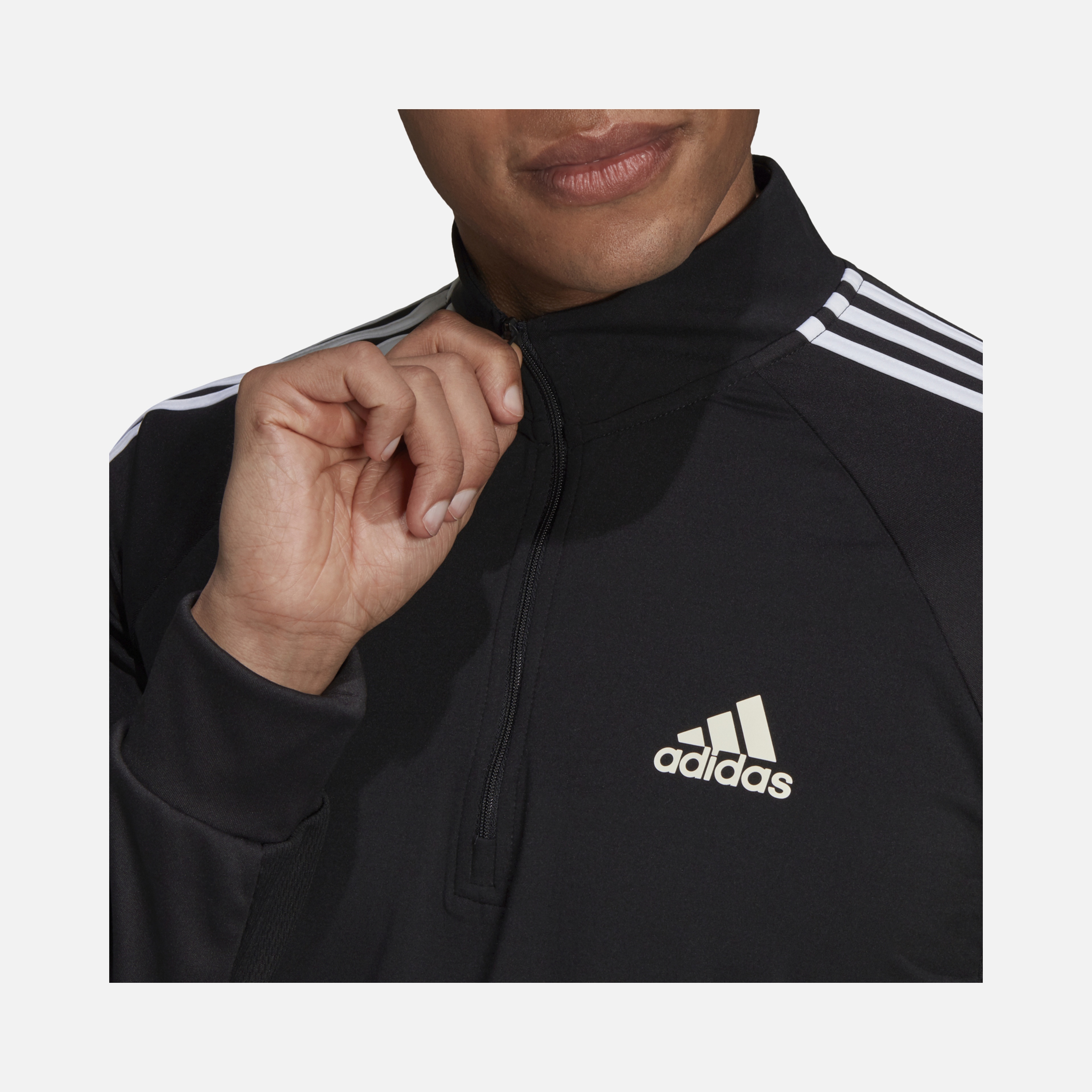 adidas AEROREADY Sereno Cut 3-Stripes Slim 1/4-Zip Training FW21 Long-Sleeve Erkek Tişört