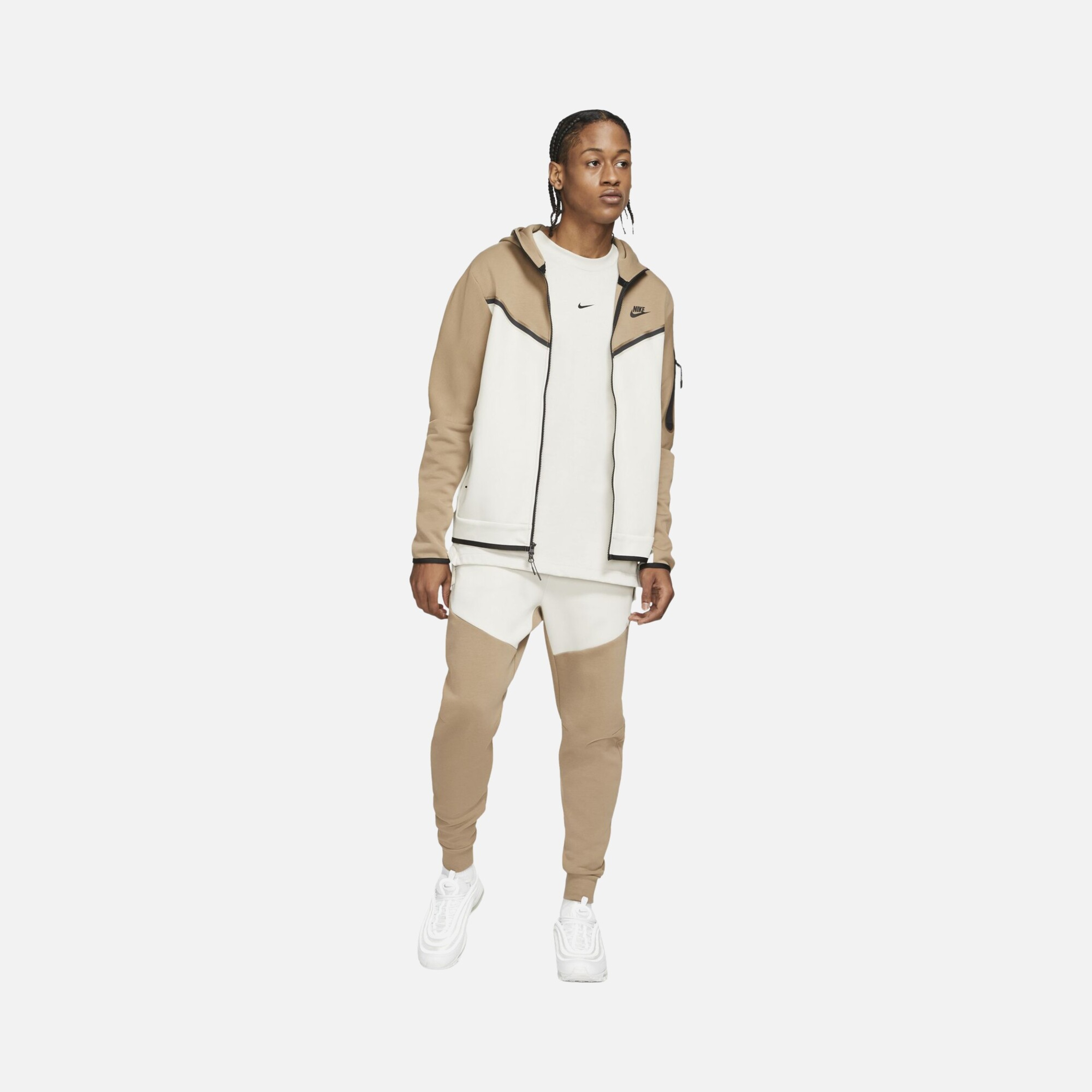 Backwards Tech Sweat Mock Neck XL ベージュ Nike Sportswear Tech Fleece Full-Zip Hoodie Erkek Sweatshirt | Barçın