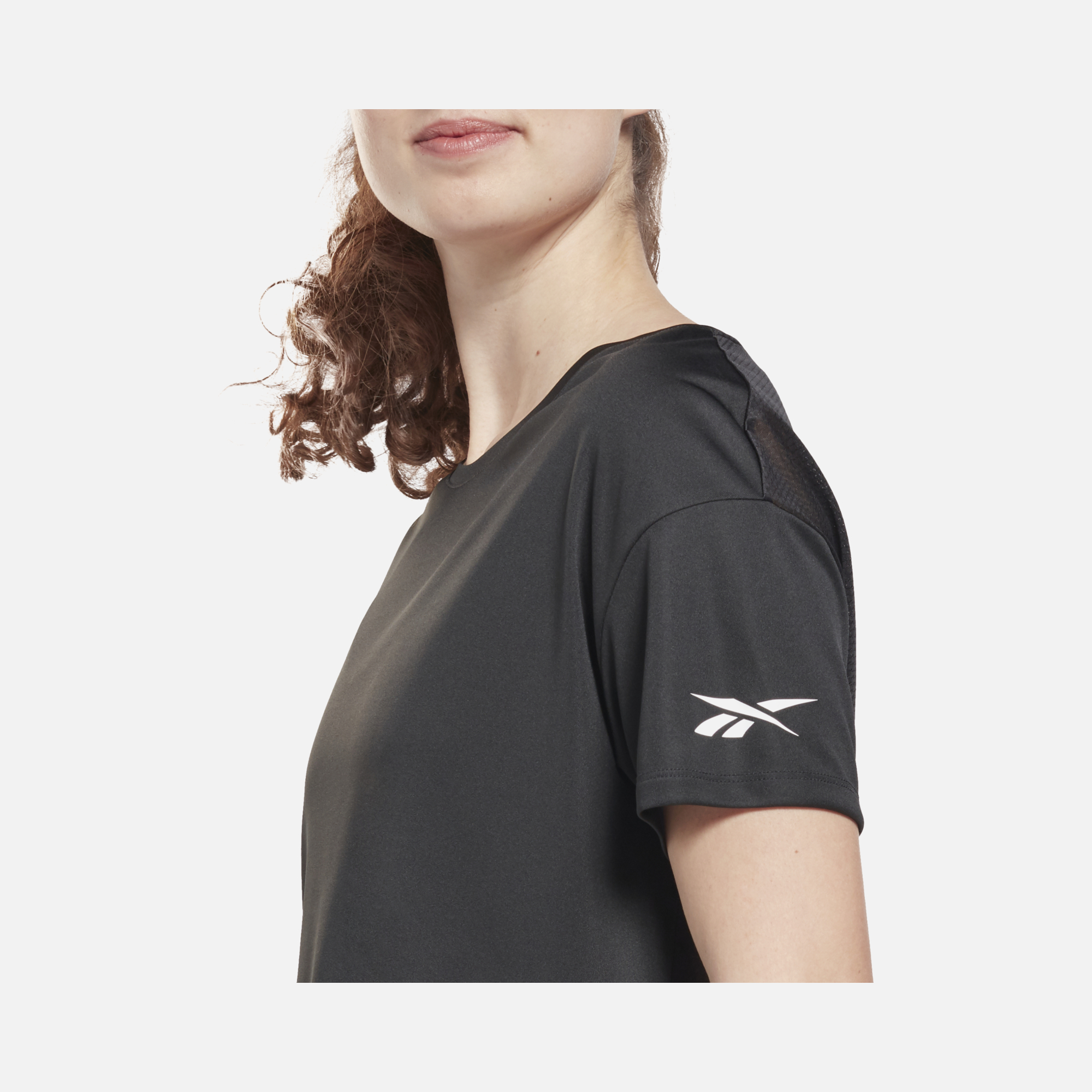 Reebok Logo Workout Cropped Short-Sleeve Kadın Tişört