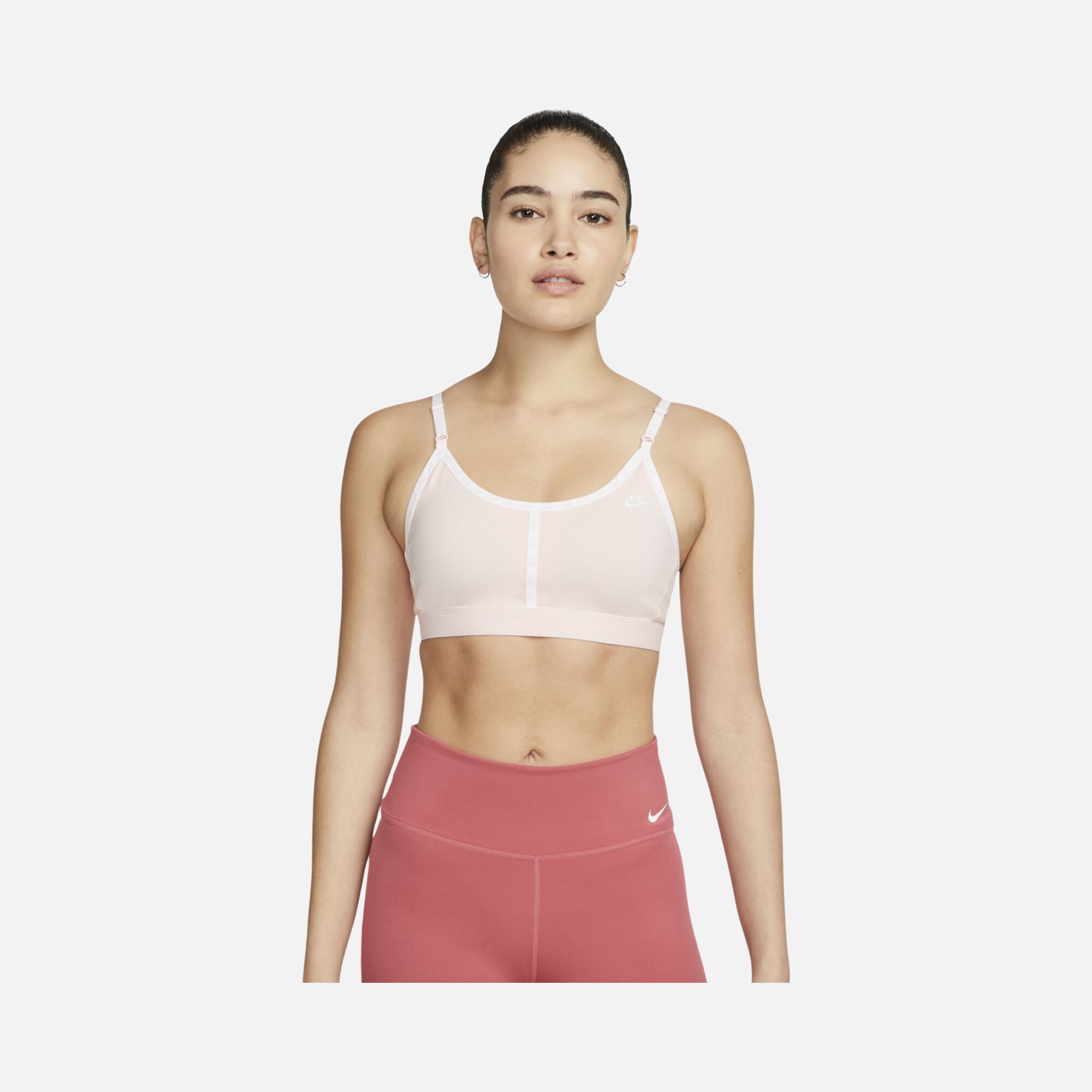 Nike Air Dri-Fit Indy Light-Support Padded Logo Tape Sports Kadın Bra