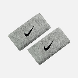 Nike Swoosh Doublewide Wristbands Matte Silver/Black