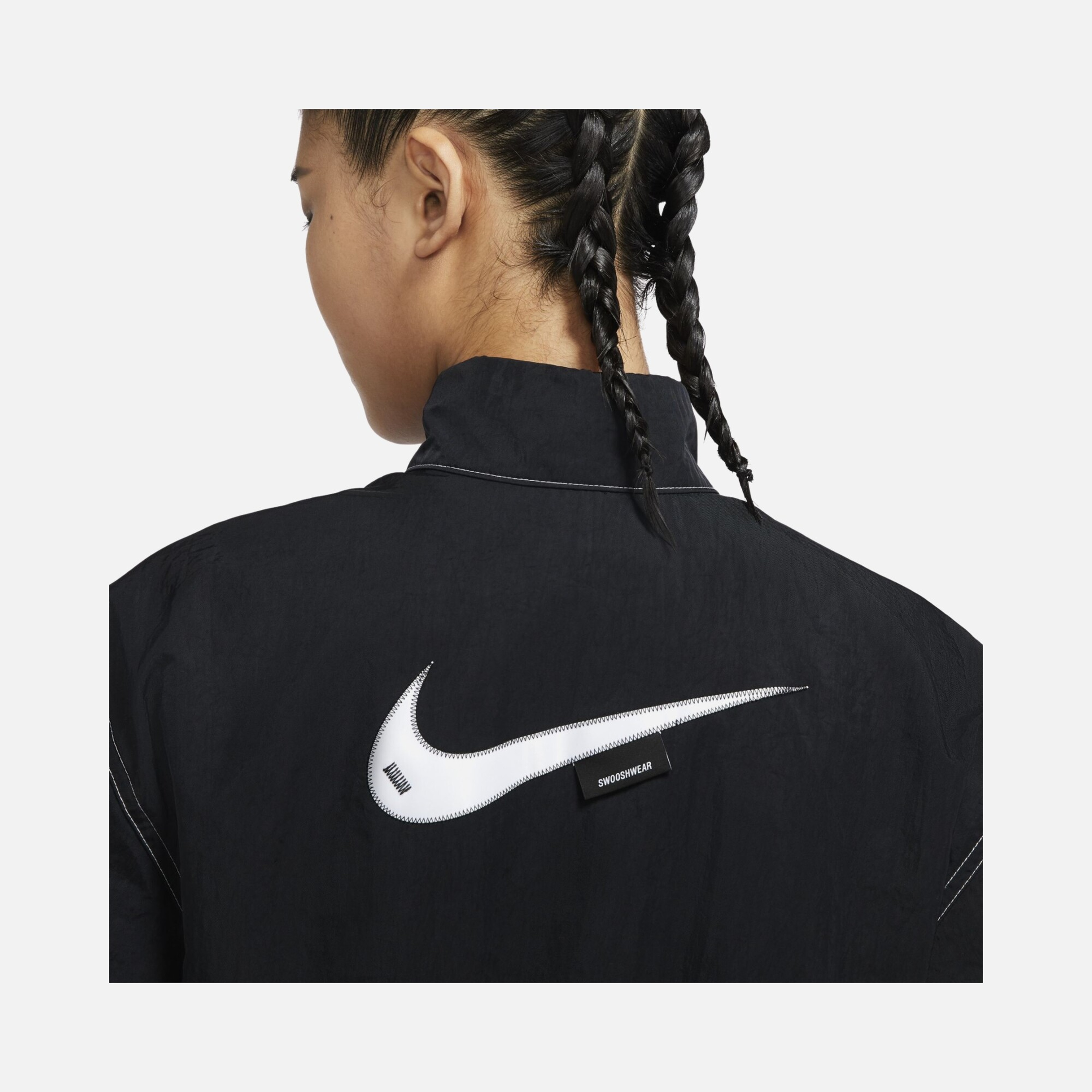 Nike Sportswear Swoosh Woven Half-Zip Short-Sleeve Kadın Elbise