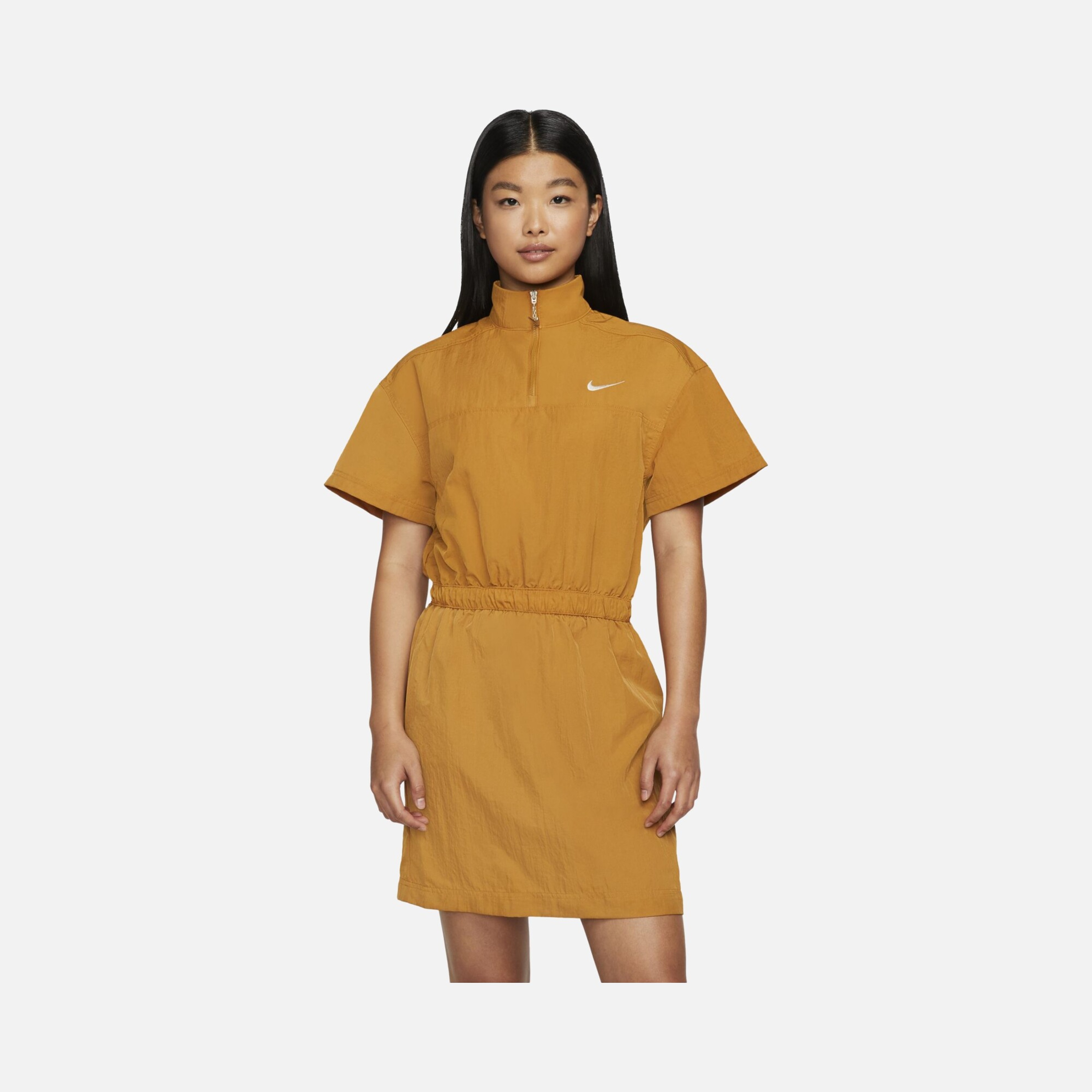 Nike Sportswear Swoosh Woven Half-Zip Short-Sleeve Kadın Elbise