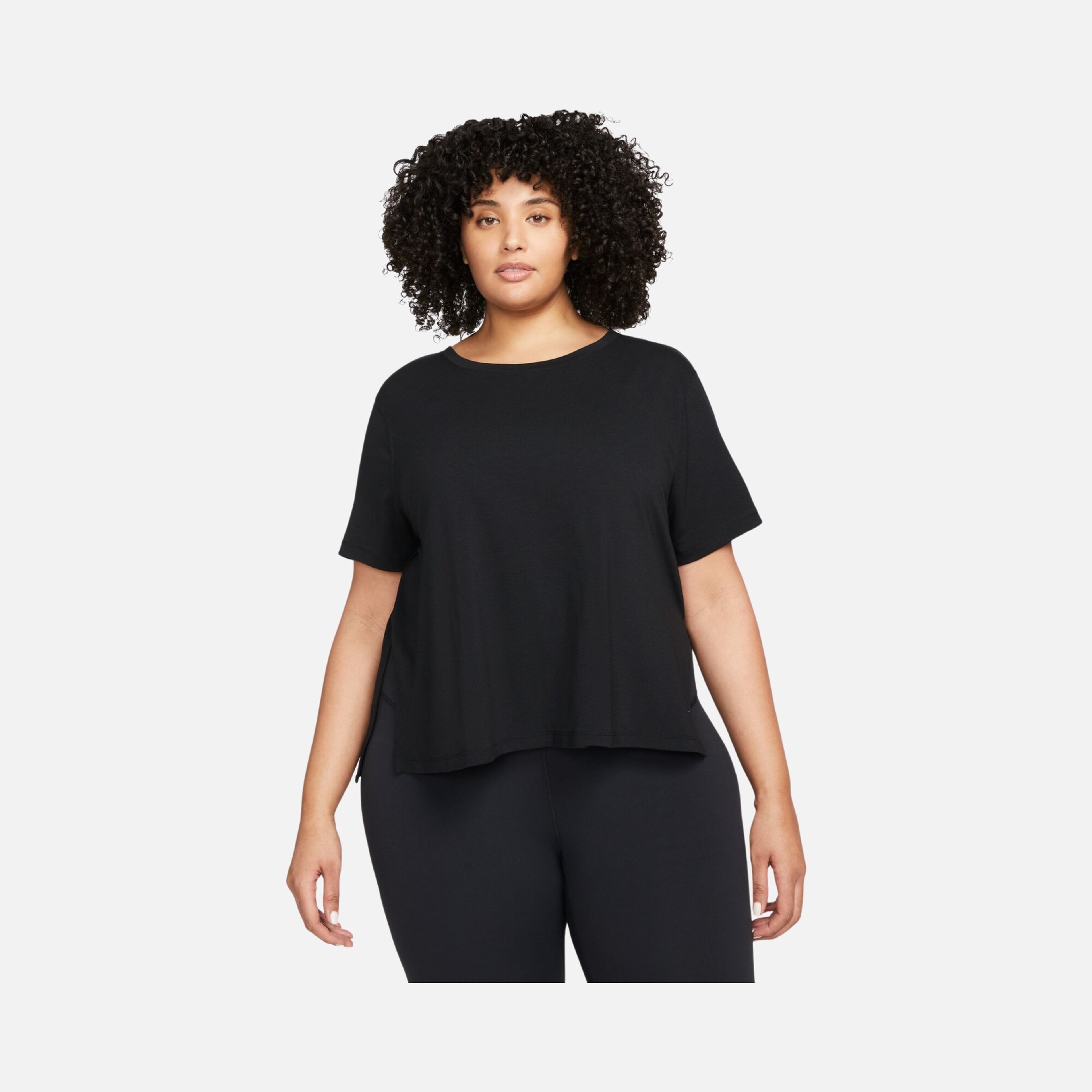 Nike Yoga Dri-Fit Short-Sleeve (Plus Size) Kadın Tişört