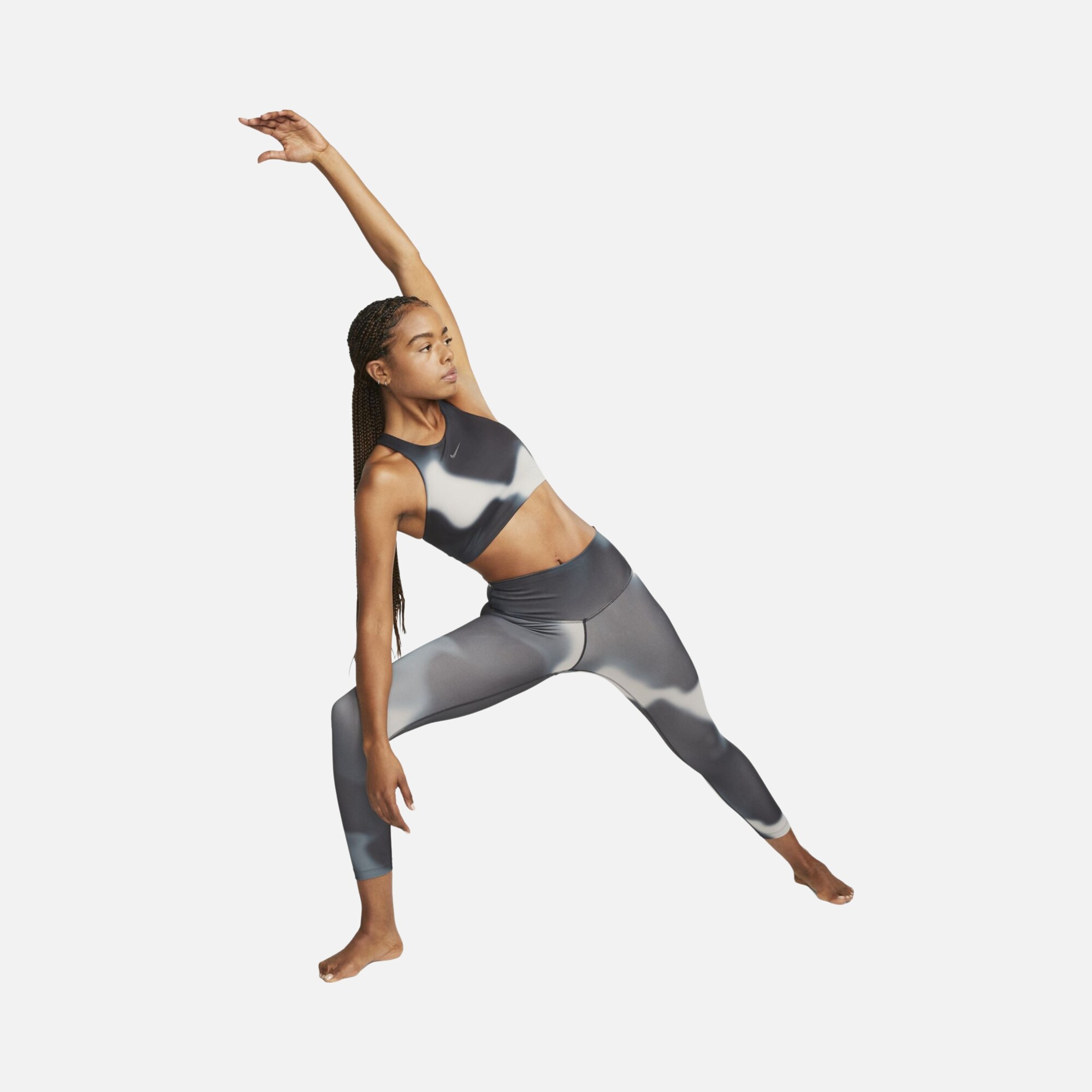 Nike Yoga Dri-Fit Swoosh Printed Medium Support Training Kadın Bra