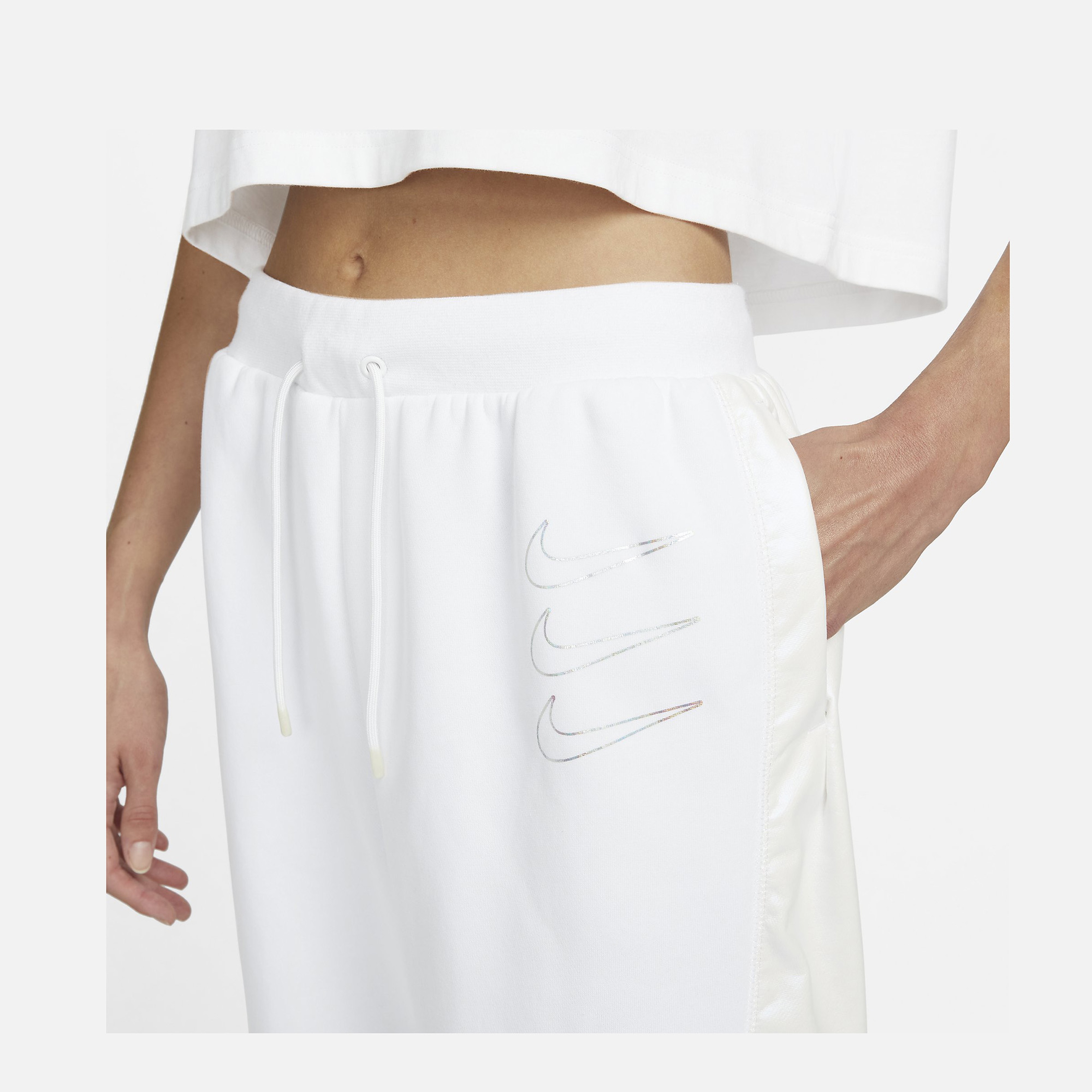 Nike Sportswear Fleece Graphic Mid-Rise Opal Shine Kadın Eşofman Altı