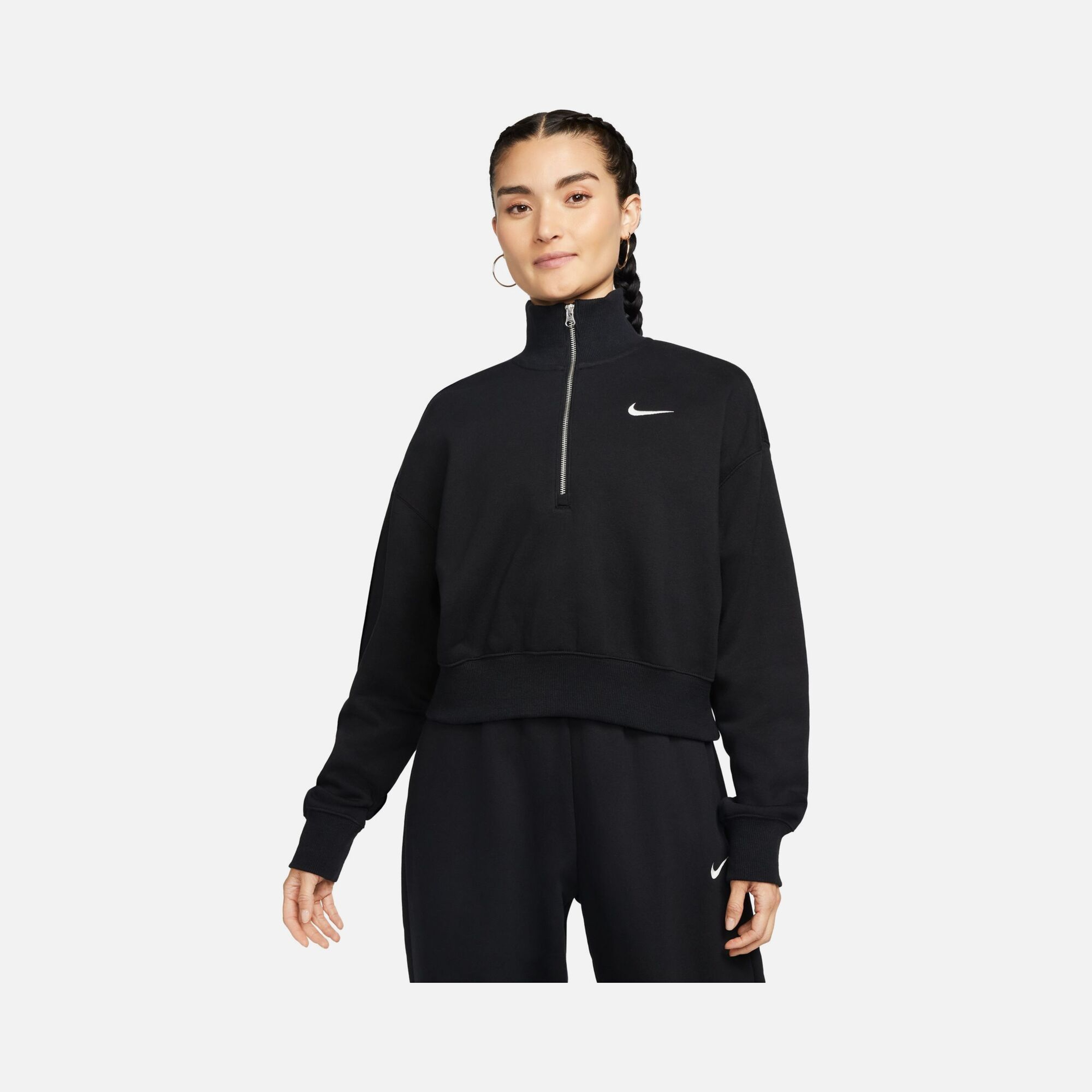 Nike Sportswear Phoenix Fleece Oversized Crop 1/2-Zip Kadın Sweatshirt