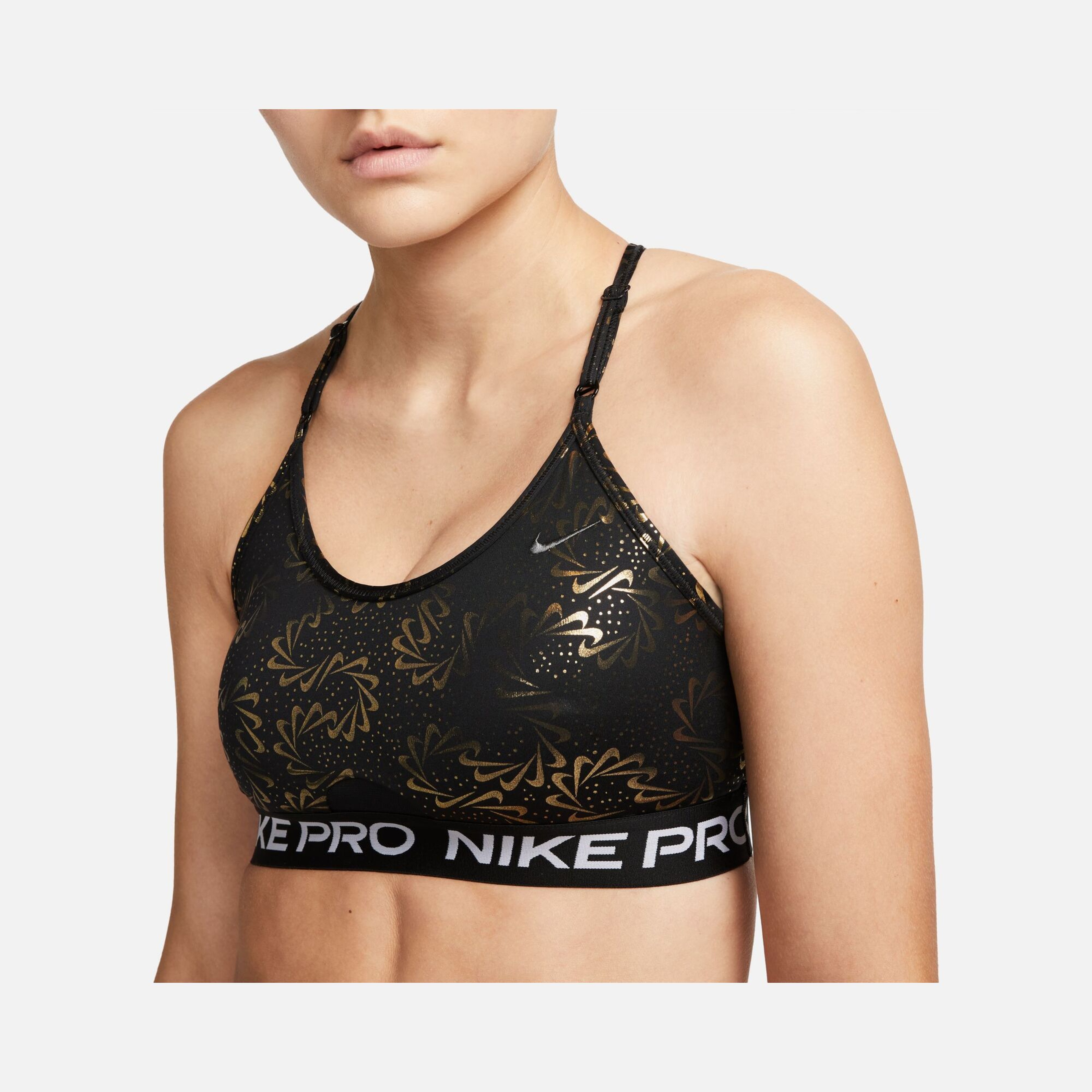 Nike Pro Indy Light-Support Padded Strappy Sparkle Sports Training Kadın Bra