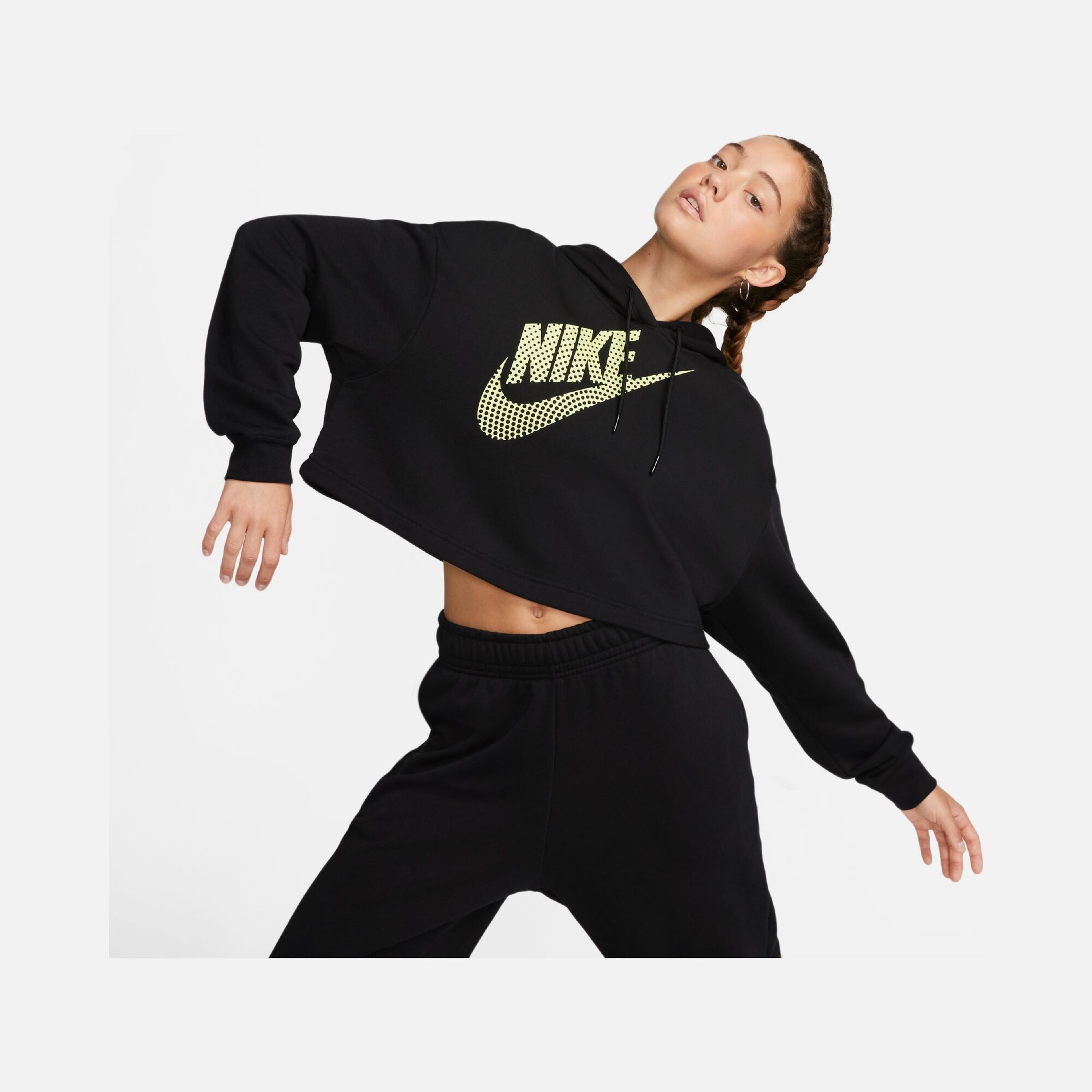 Nike Sportswear Graphic Cropped Fleece Dance Hoodie Kadın Sweatshirt