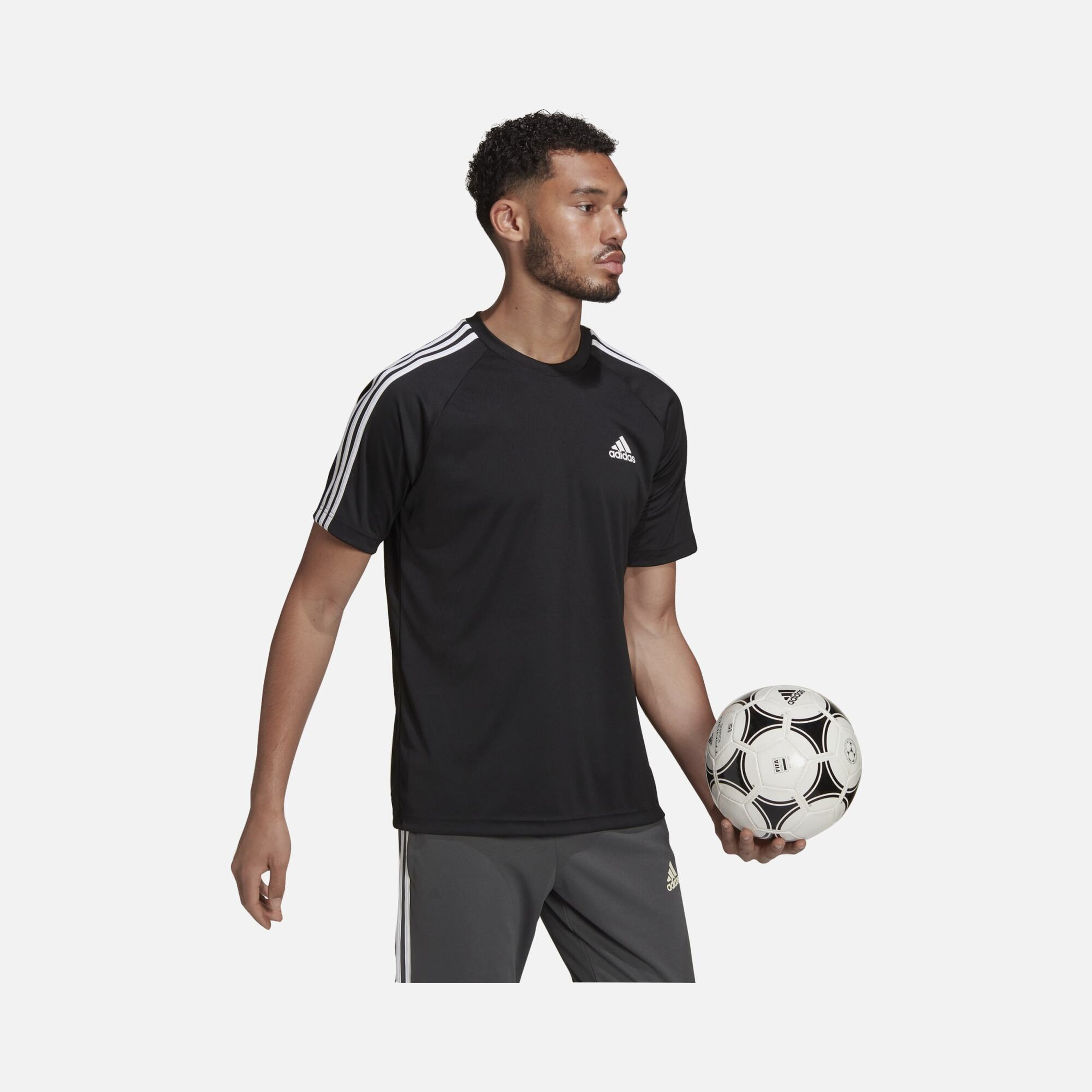 adidas AEROREADY Sereno 3-Stripes Sportswear&Gym Short-Sleeve Erkek Tişört