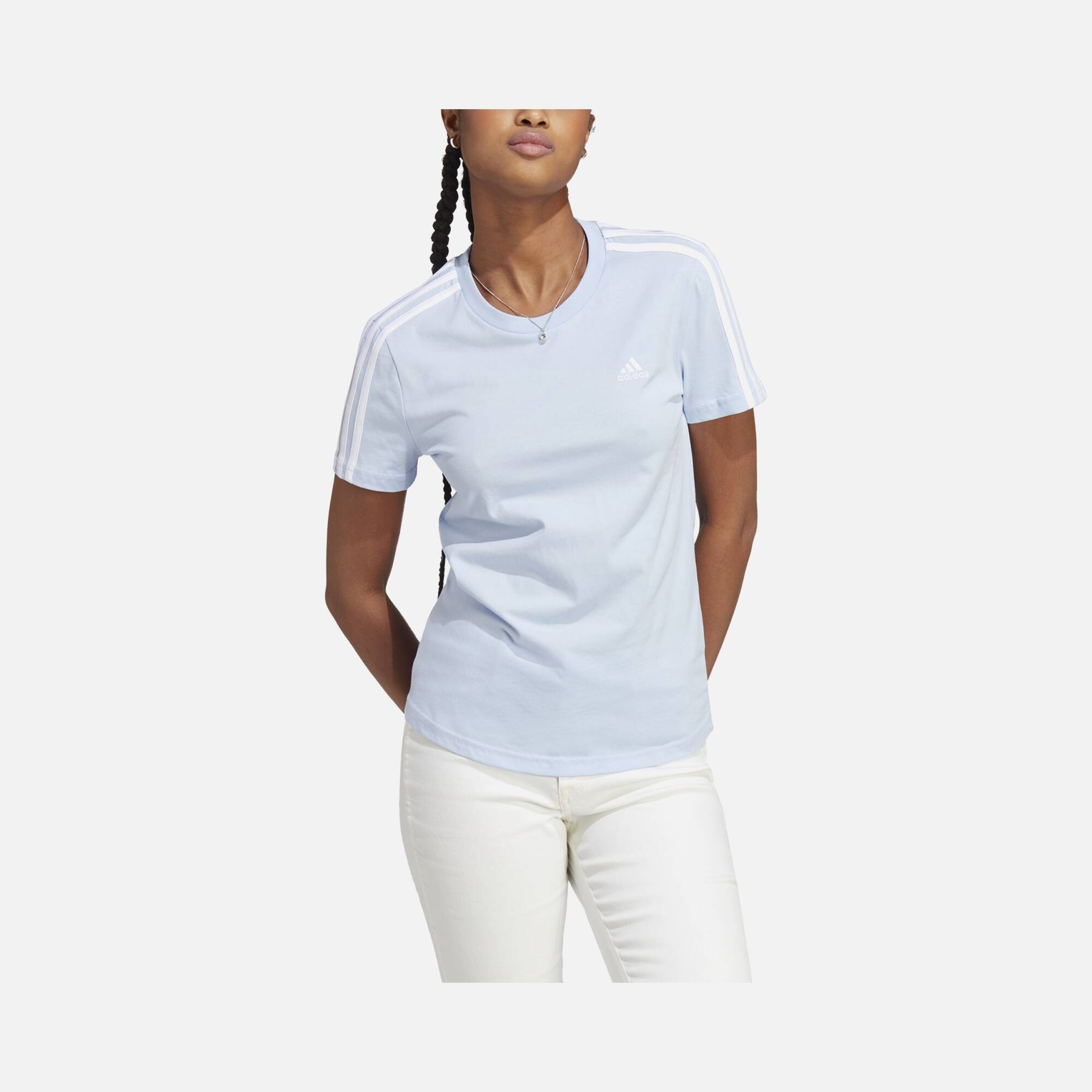 adidas Essentials Slim 3-Stripes Short-Sleeve Kadın Tişört