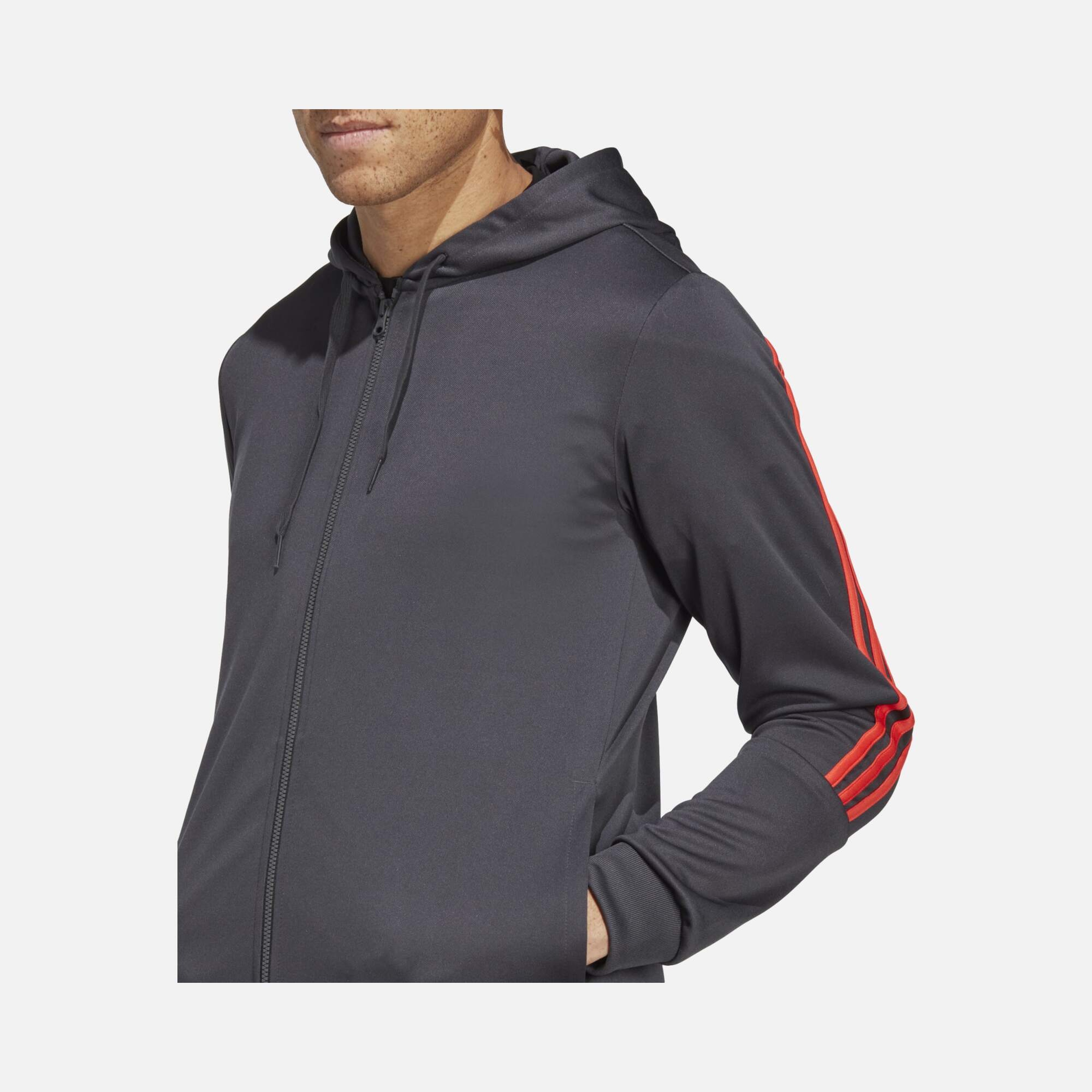 adidas Sportswear Logo Tricot 3-Stripes Full-Zip Hoodie Erkek Eşofman Takımı
