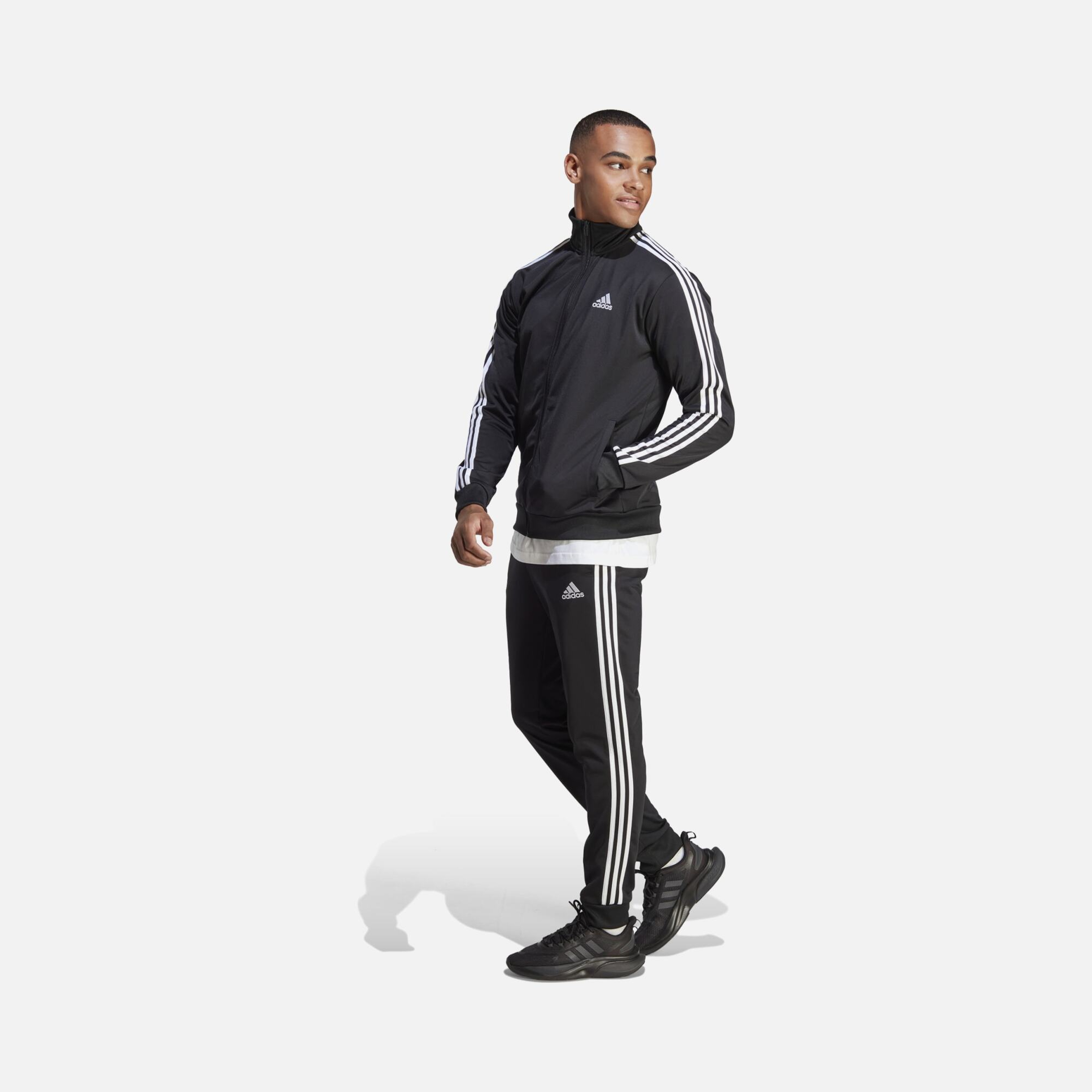adidas Sportswear Basic 3-Stripes Tricot Full-Zip Erkek Eşofman Takımı