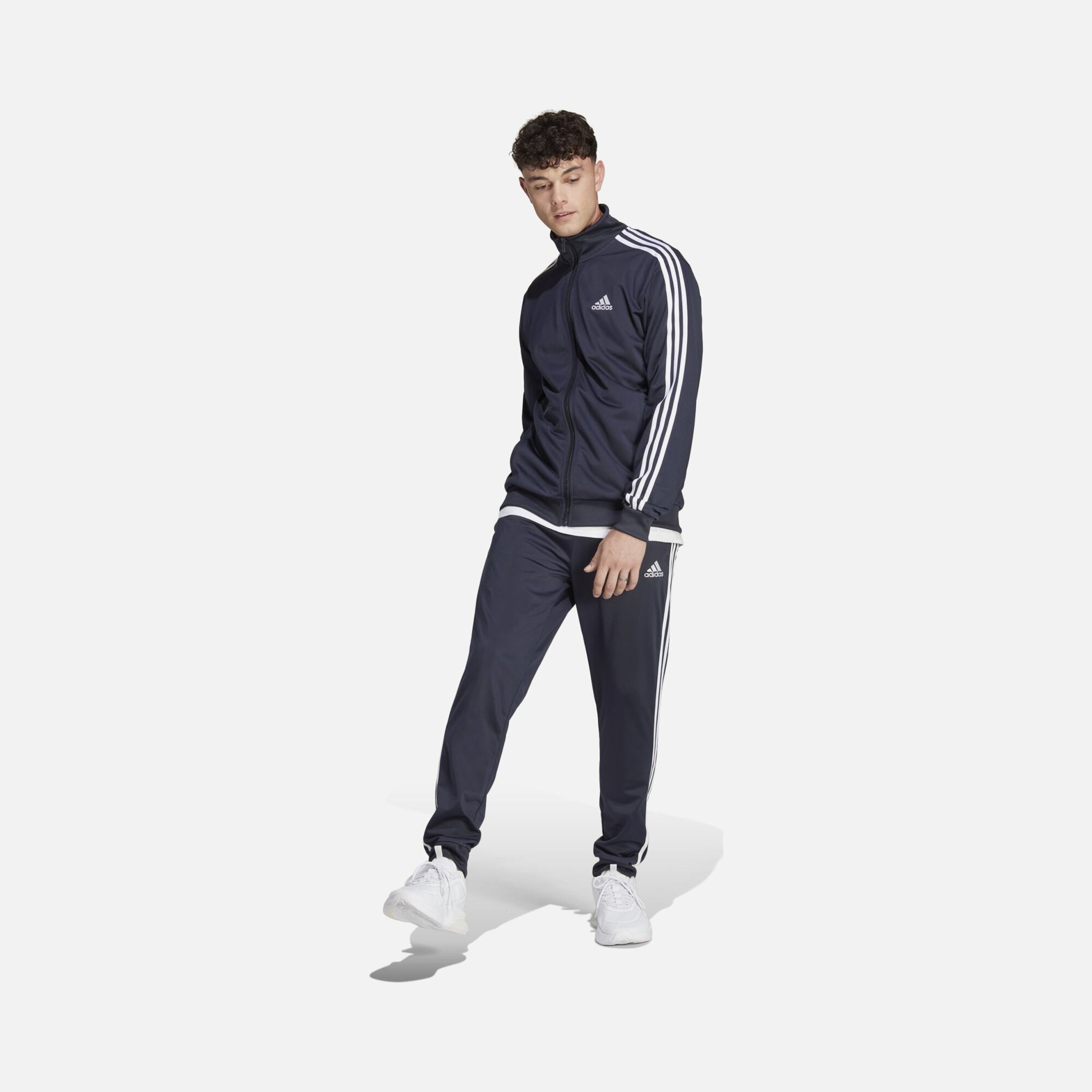 adidas Sportswear Basic 3-Stripes Tricot Full-Zip Erkek Eşofman Takımı