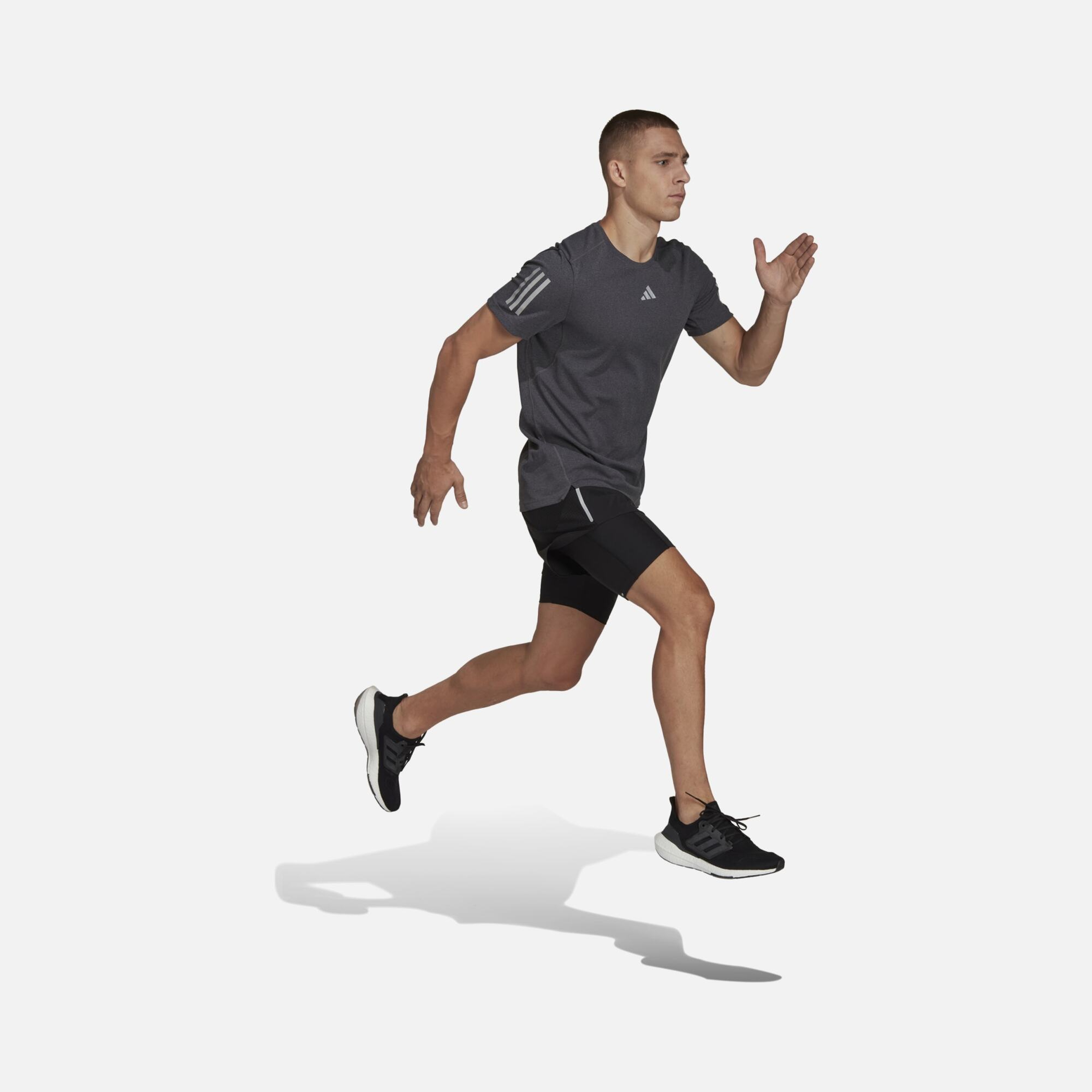 adidas Aeroready Own the Run Heather Running Short-Sleeve Erkek Tişört