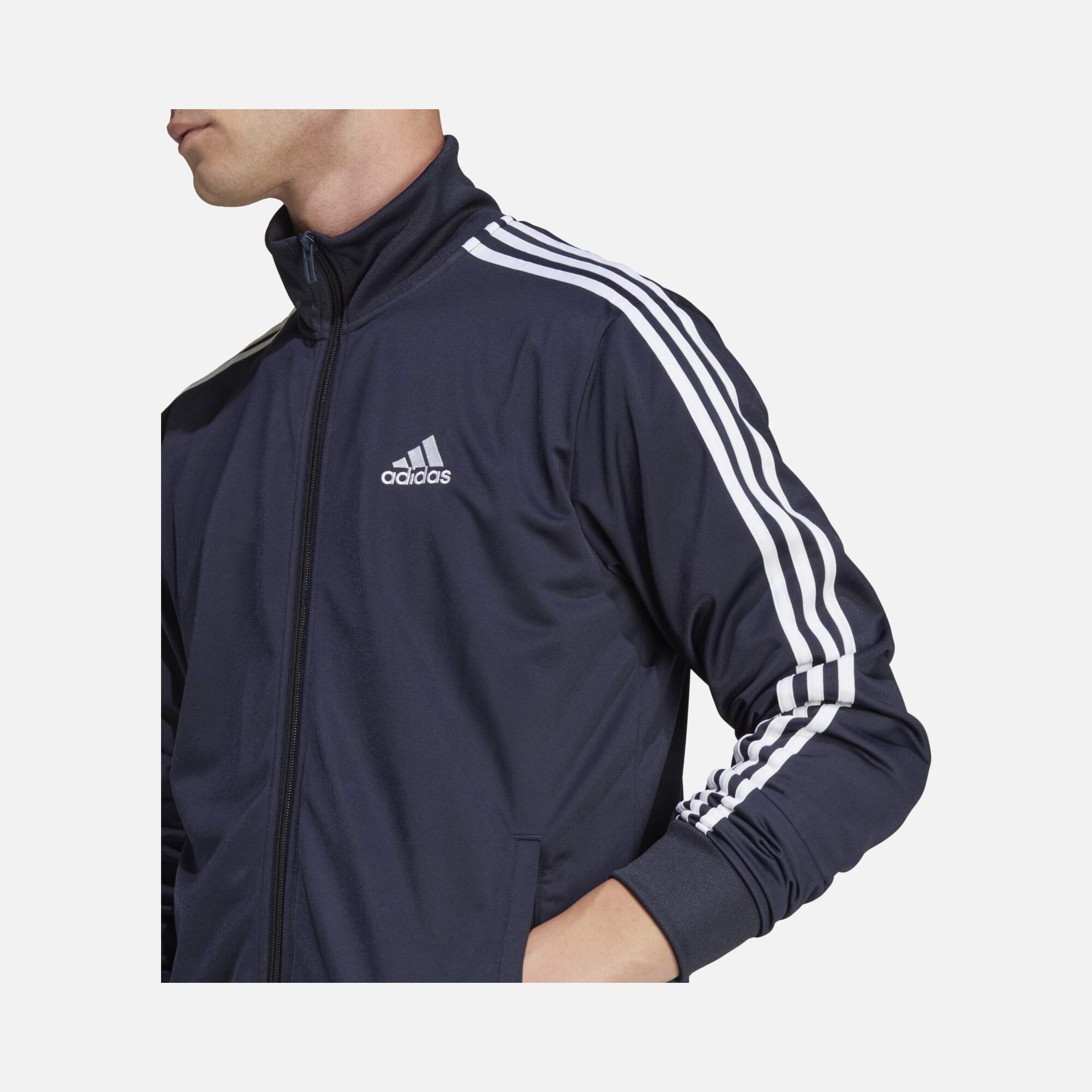 adidas Sportswear Basic 3-Stripes Tricot Full-Zip Erkek Eşofman Takımı