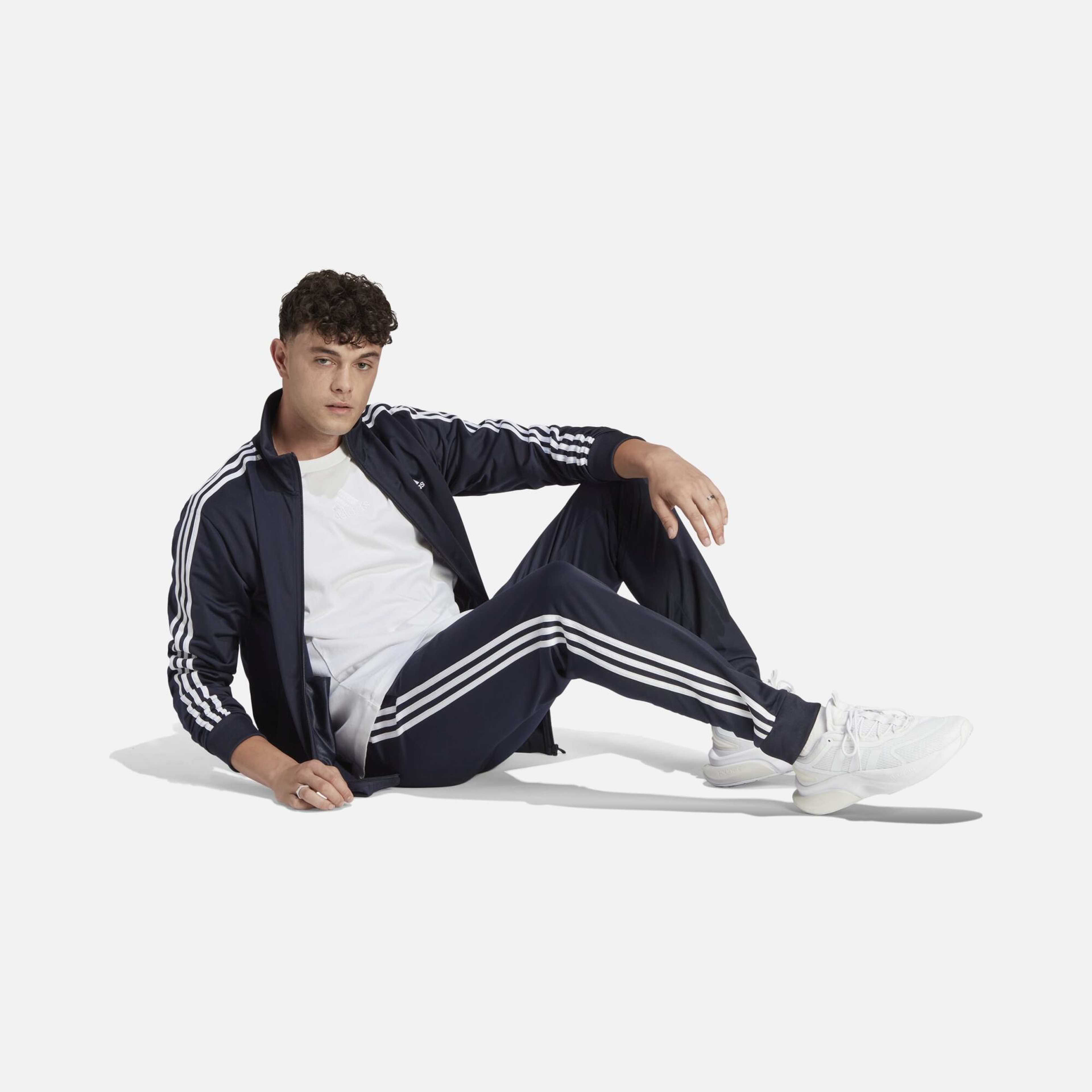 adidas Sportswear Basic 3-Stripes Tricot Full-Zip Erkek Eşofman Takımı