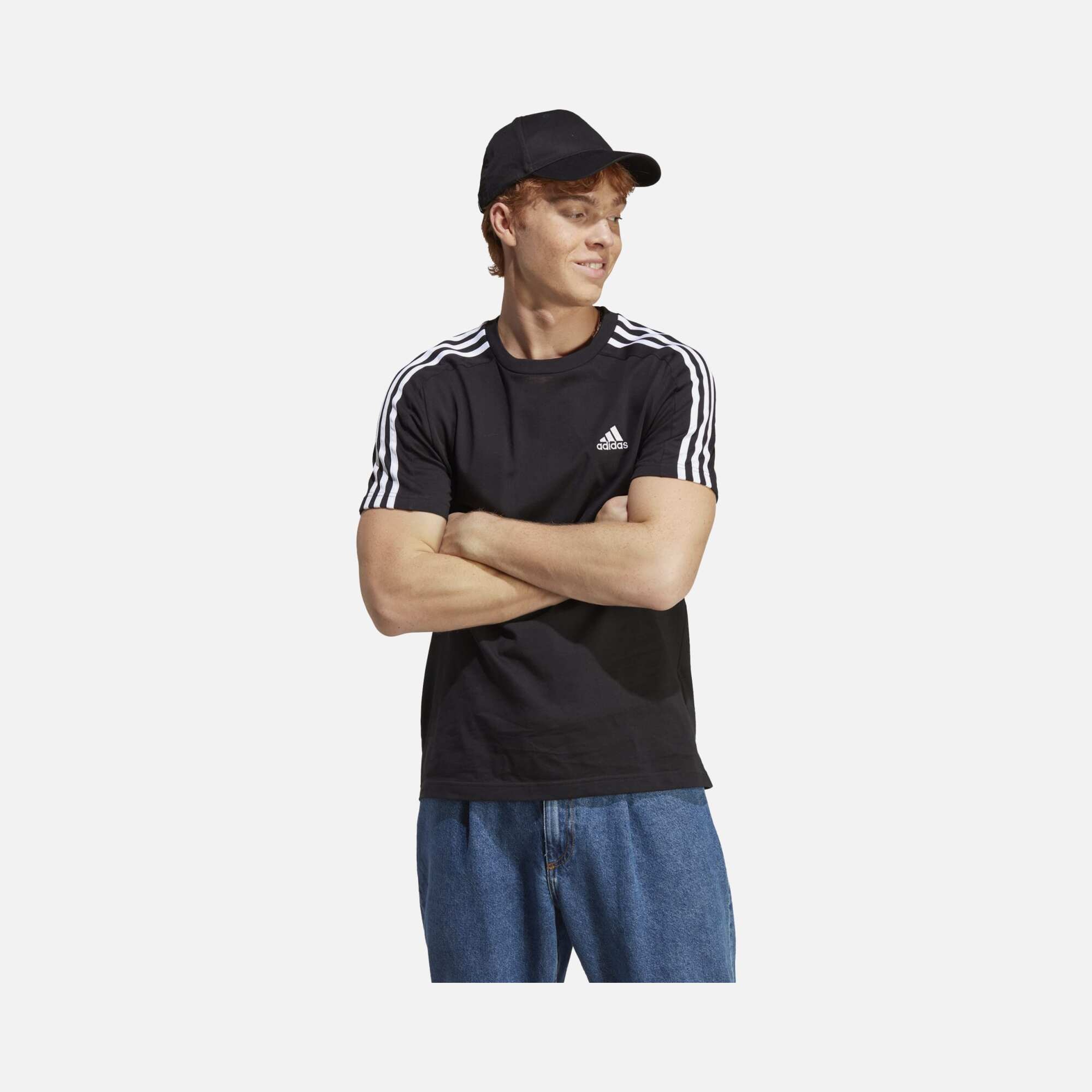 adidas Essentials Single Jersey 3-Stripes Short-Sleeve Erkek Tişört
