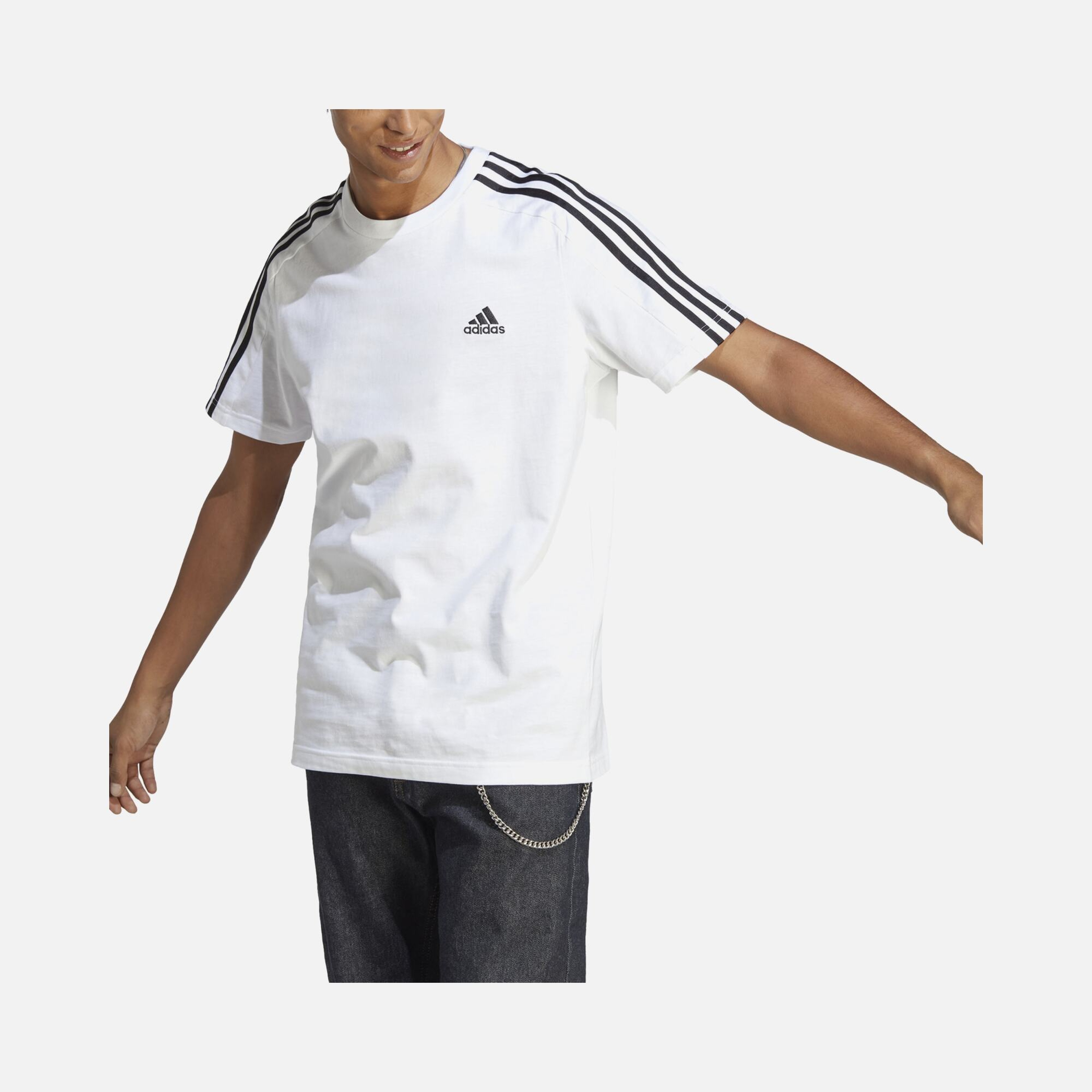 adidas Essentials Single Jersey 3-Stripes Short-Sleeve Erkek Tişört